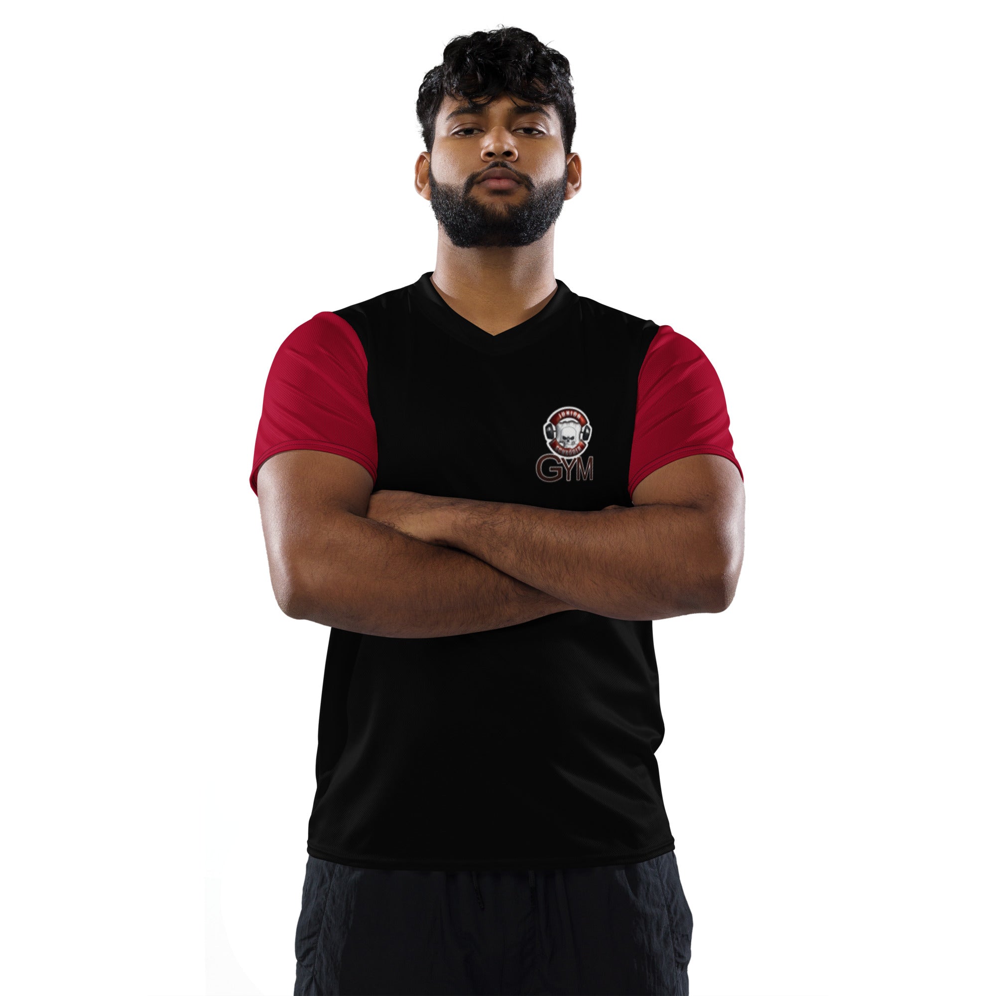 Recyceltes Unisex-Trikot mit Junior Schröder Gym Logo Vorne und Hinten