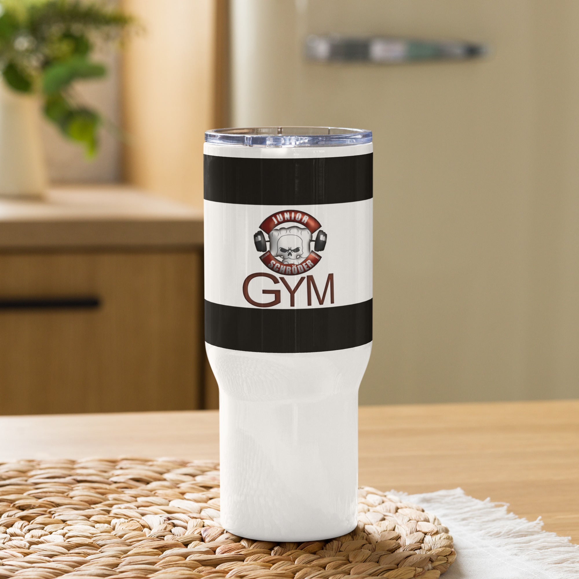 Reisebecher mit Griff Junior Schröder Gym Logo