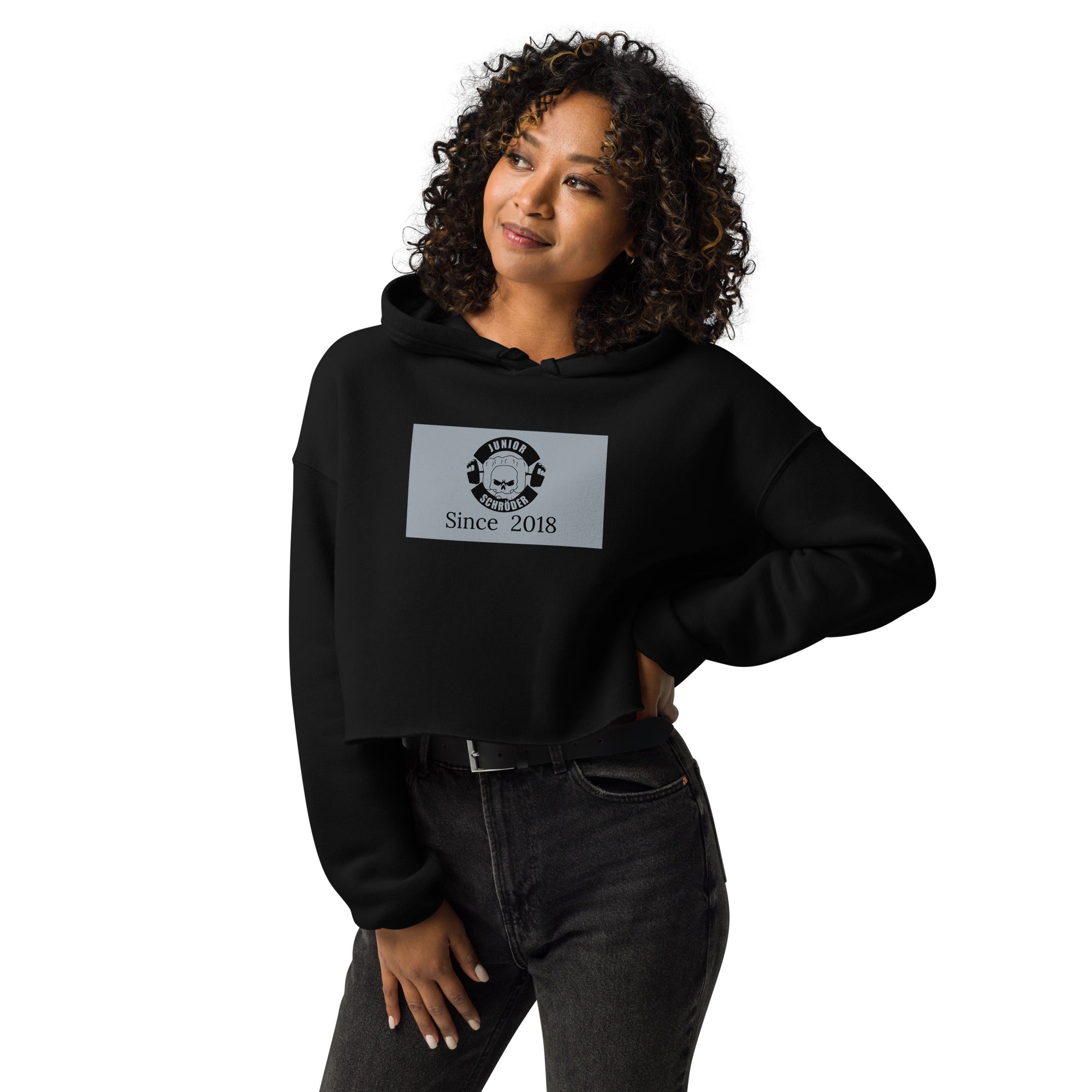 Crop-Hoodie Junior Schröder Druck