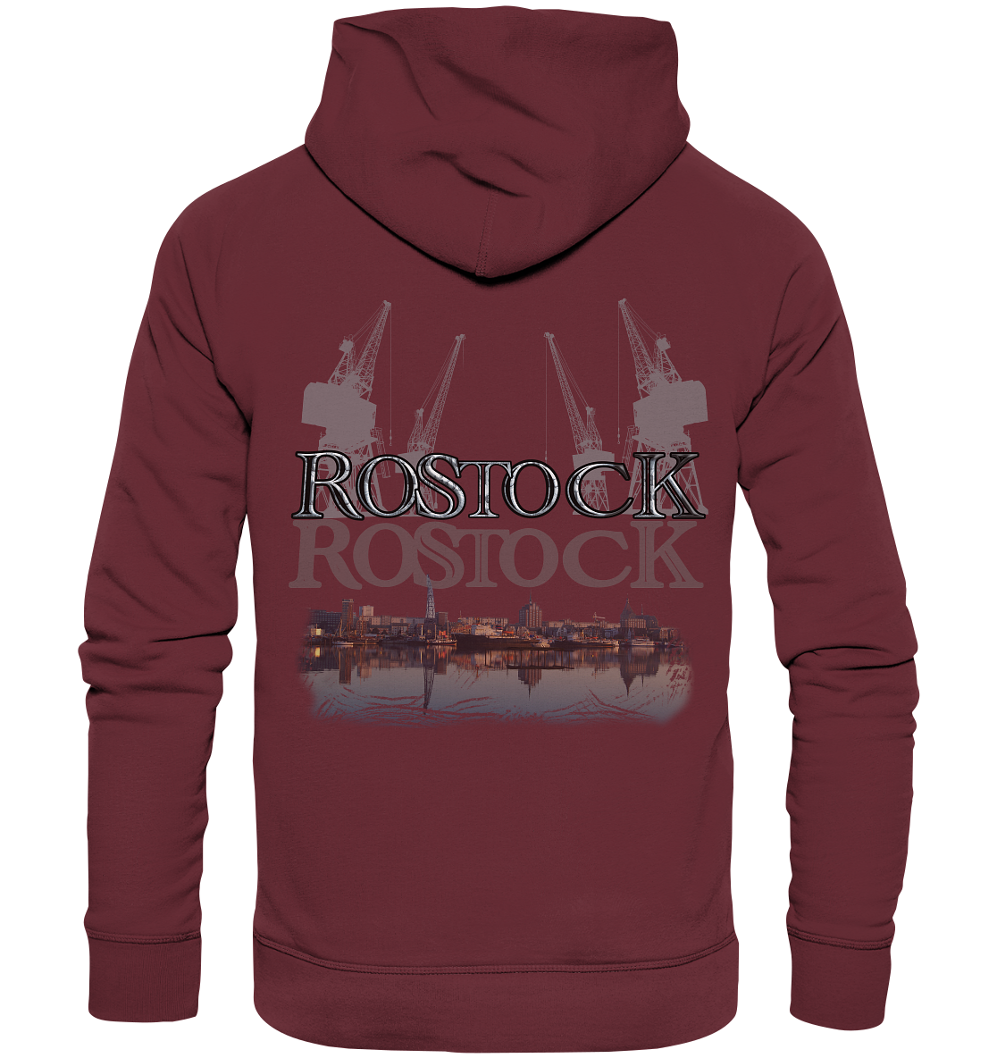 Hoodie Rostock Druck hinten - Organic Fashion Hoodie