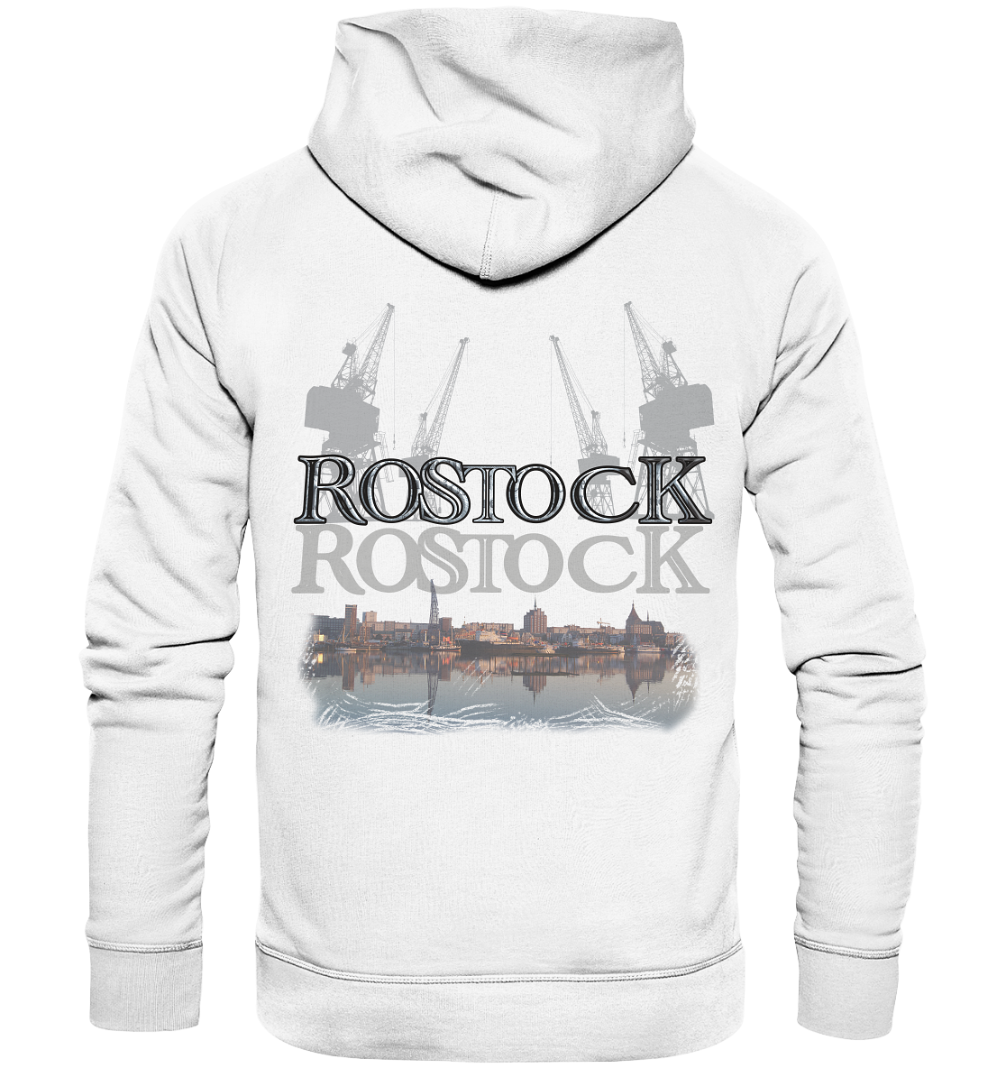 Hoodie Rostock Druck hinten - Organic Fashion Hoodie