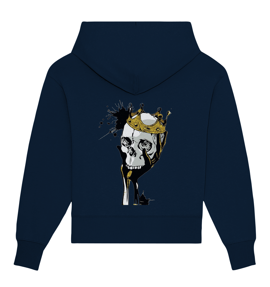 Totenkopf Krone Druck Hinten - Organic Oversize Hoodie