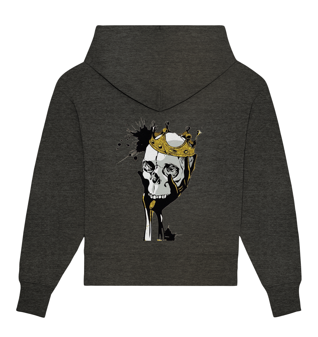 Totenkopf Krone Druck Hinten - Organic Oversize Hoodie