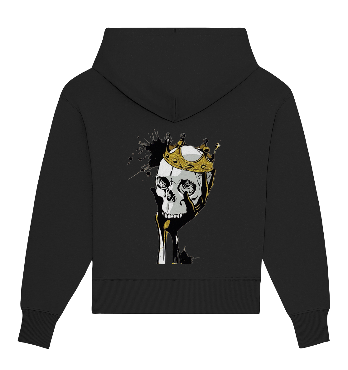 Totenkopf Krone Druck Hinten - Organic Oversize Hoodie