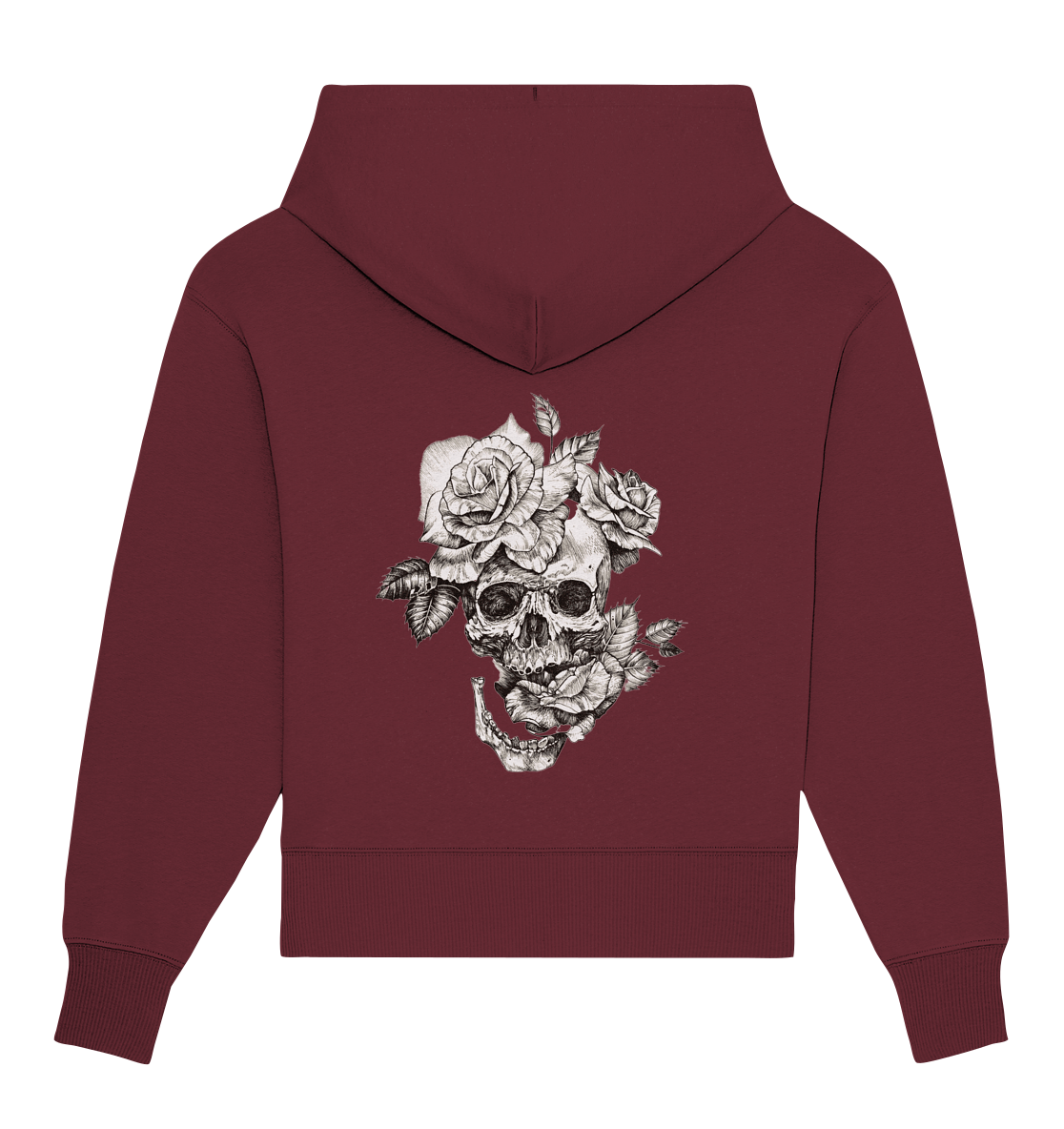 Totenkopf Blume Hinten - Organic Oversize Hoodie