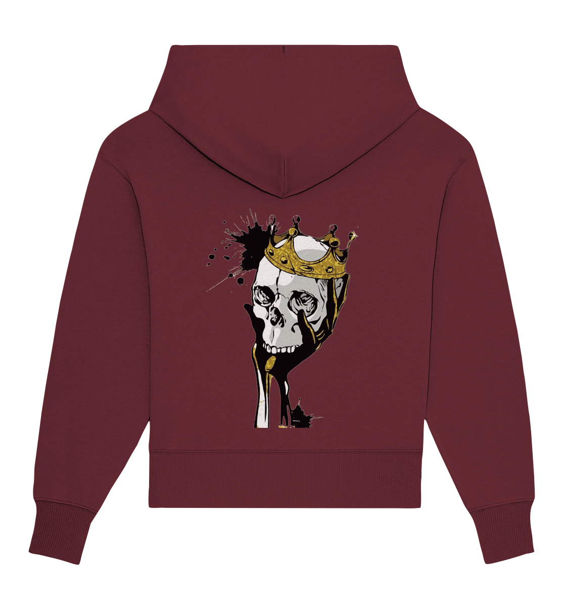 Totenkopf Krone Druck Hinten - Organic Oversize Hoodie