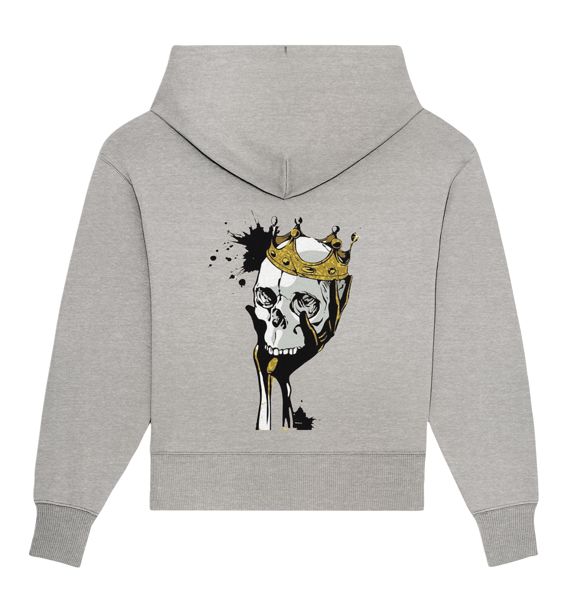 Totenkopf Krone Druck Hinten - Organic Oversize Hoodie