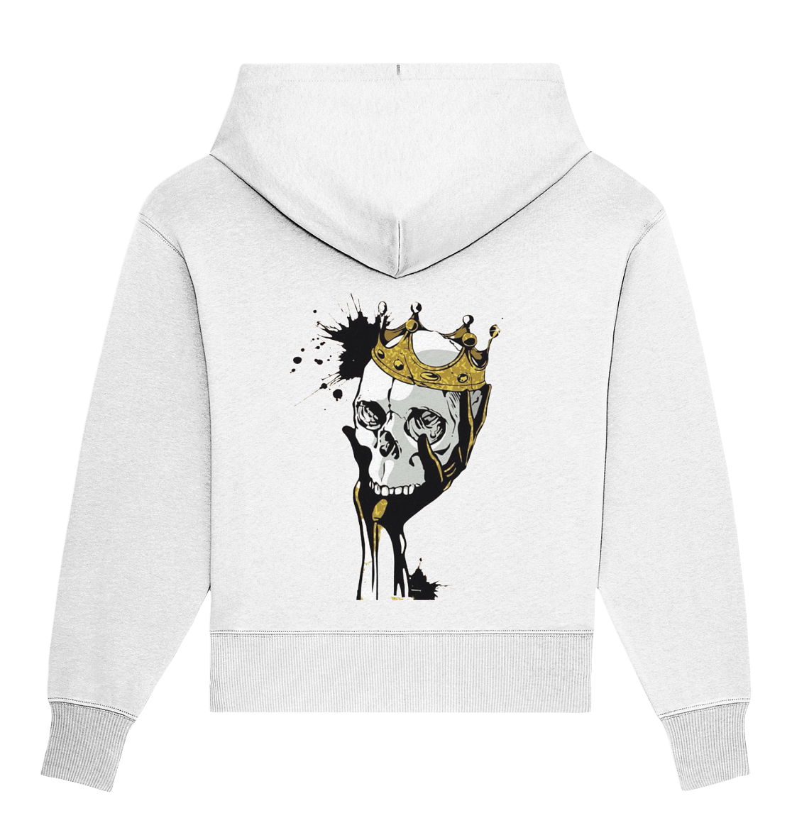 Totenkopf Krone Druck Hinten - Organic Oversize Hoodie