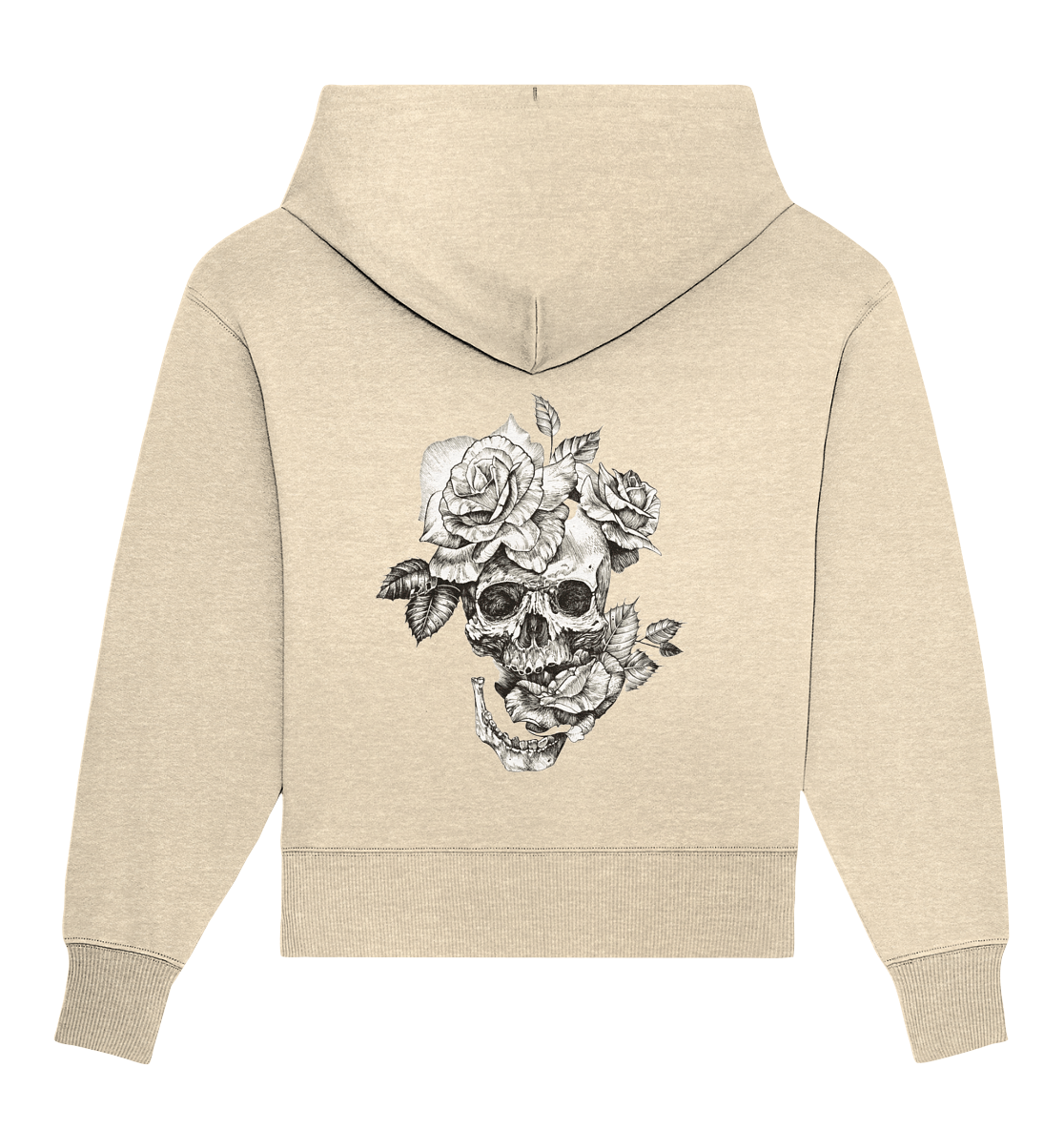 Totenkopf Blume Hinten - Organic Oversize Hoodie