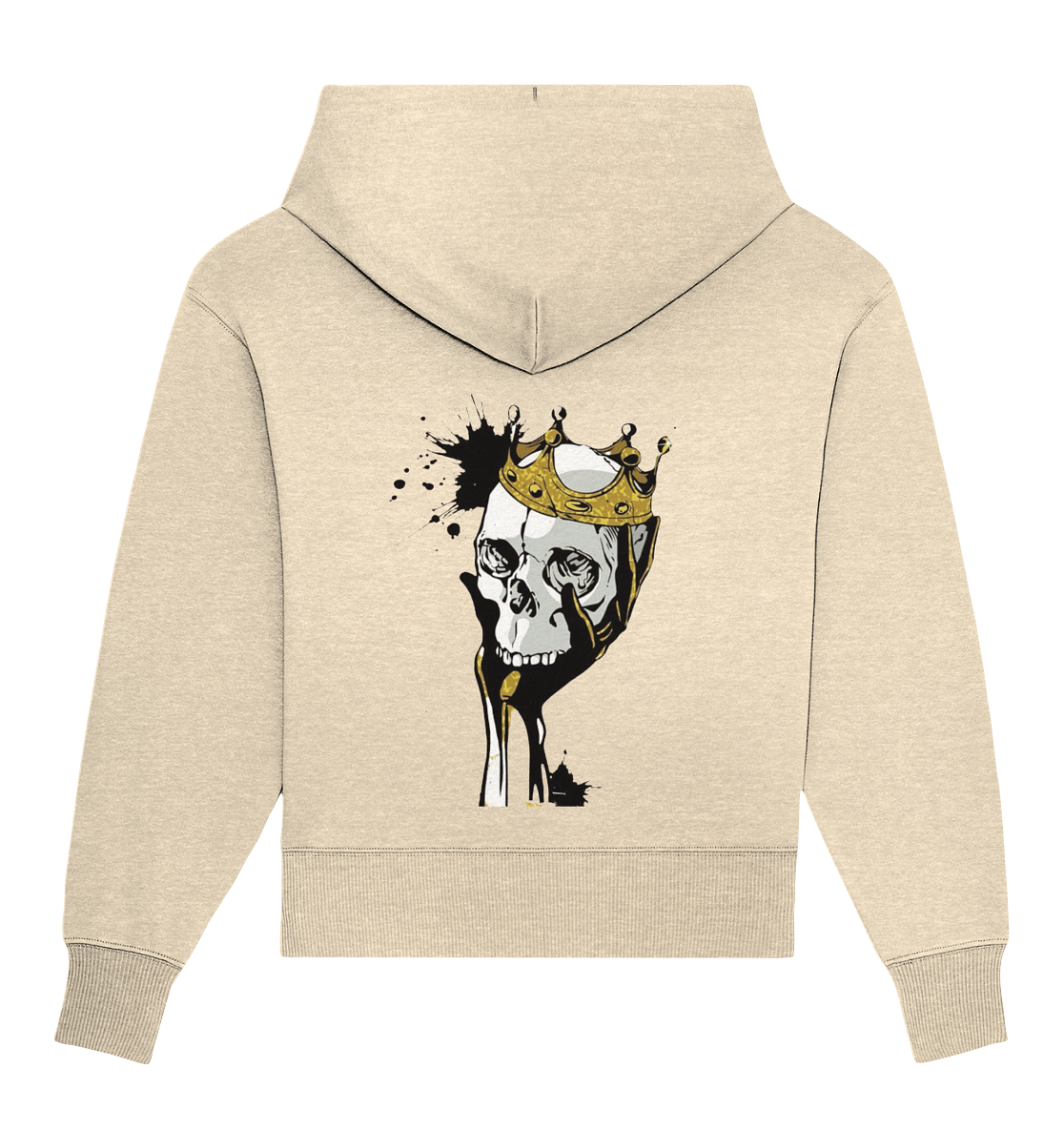 Totenkopf Krone Druck Hinten - Organic Oversize Hoodie