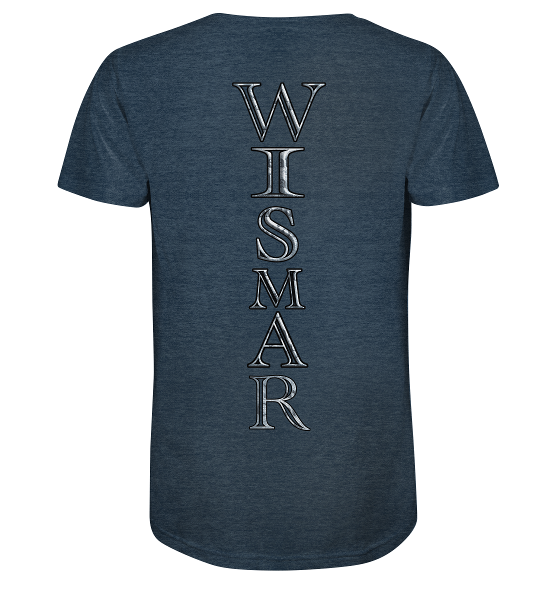 T-Shirt Aufschrift Wismar Nordic Design hinten - Organic Shirt (meliert)