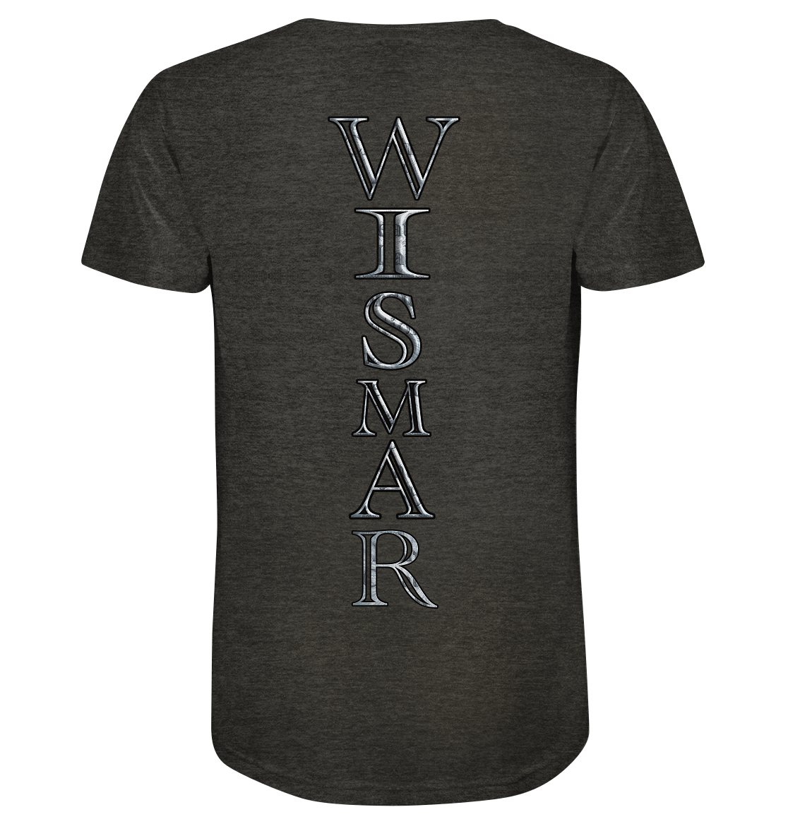 T-Shirt Aufschrift Wismar Nordic Design hinten - Organic Shirt (meliert)