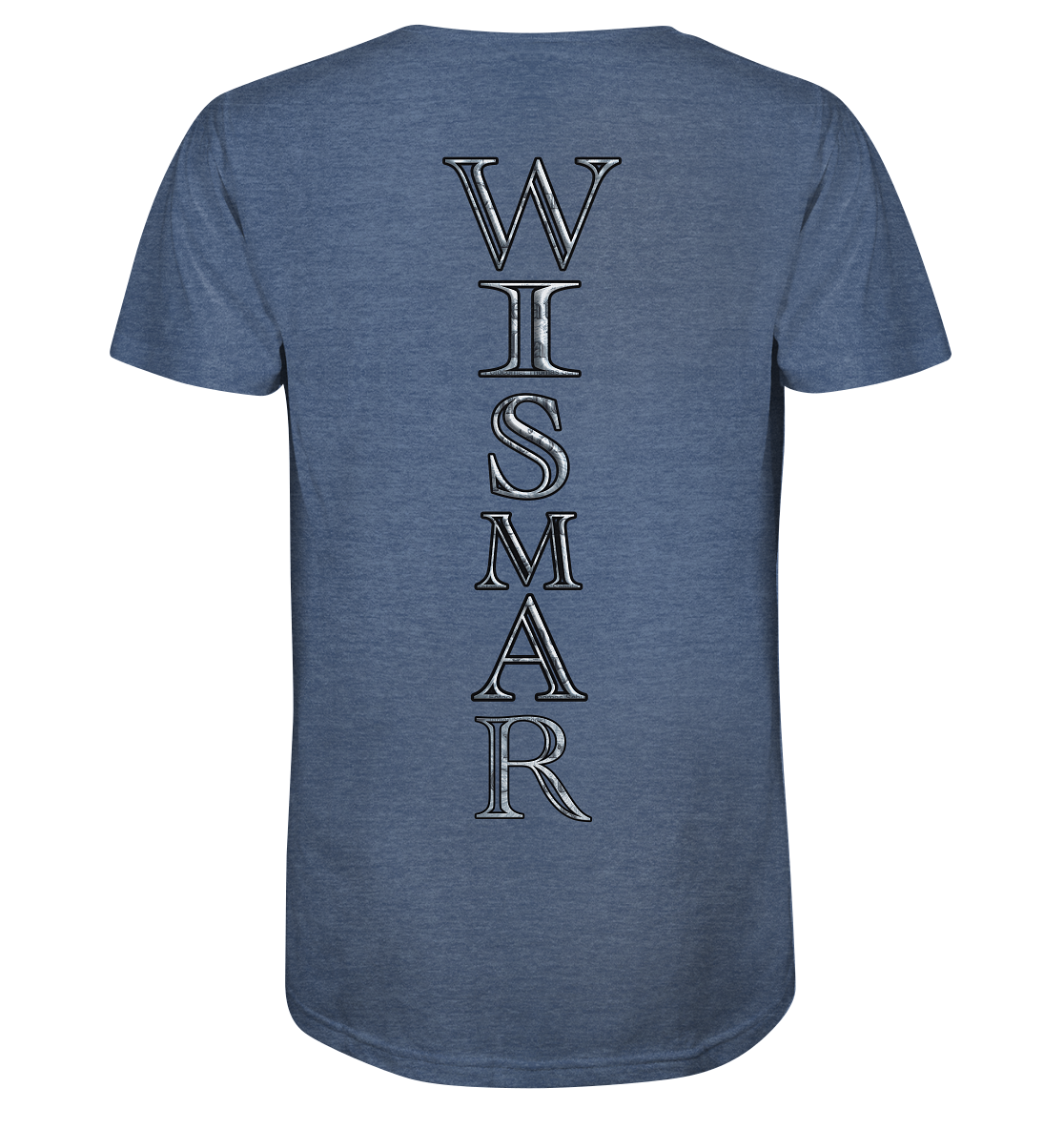 T-Shirt Aufschrift Wismar Nordic Design hinten - Organic Shirt (meliert)