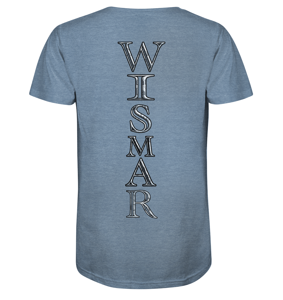 T-Shirt Aufschrift Wismar Nordic Design hinten - Organic Shirt (meliert)