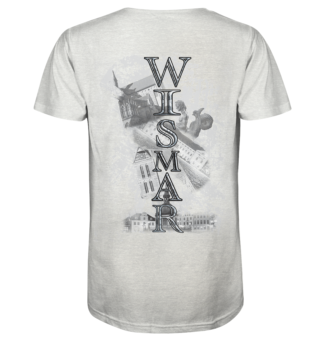 T-Shirt Wismar Crunsch Druck Hinten - Organic Shirt (meliert)