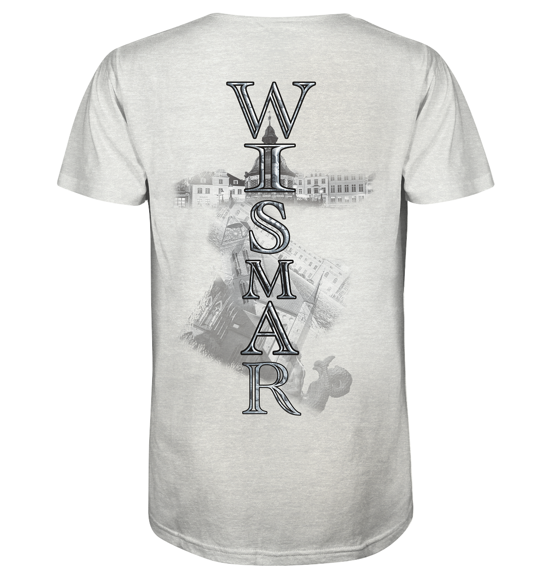 T-Shirt Wismar Druck Hinten - Organic Shirt (meliert)