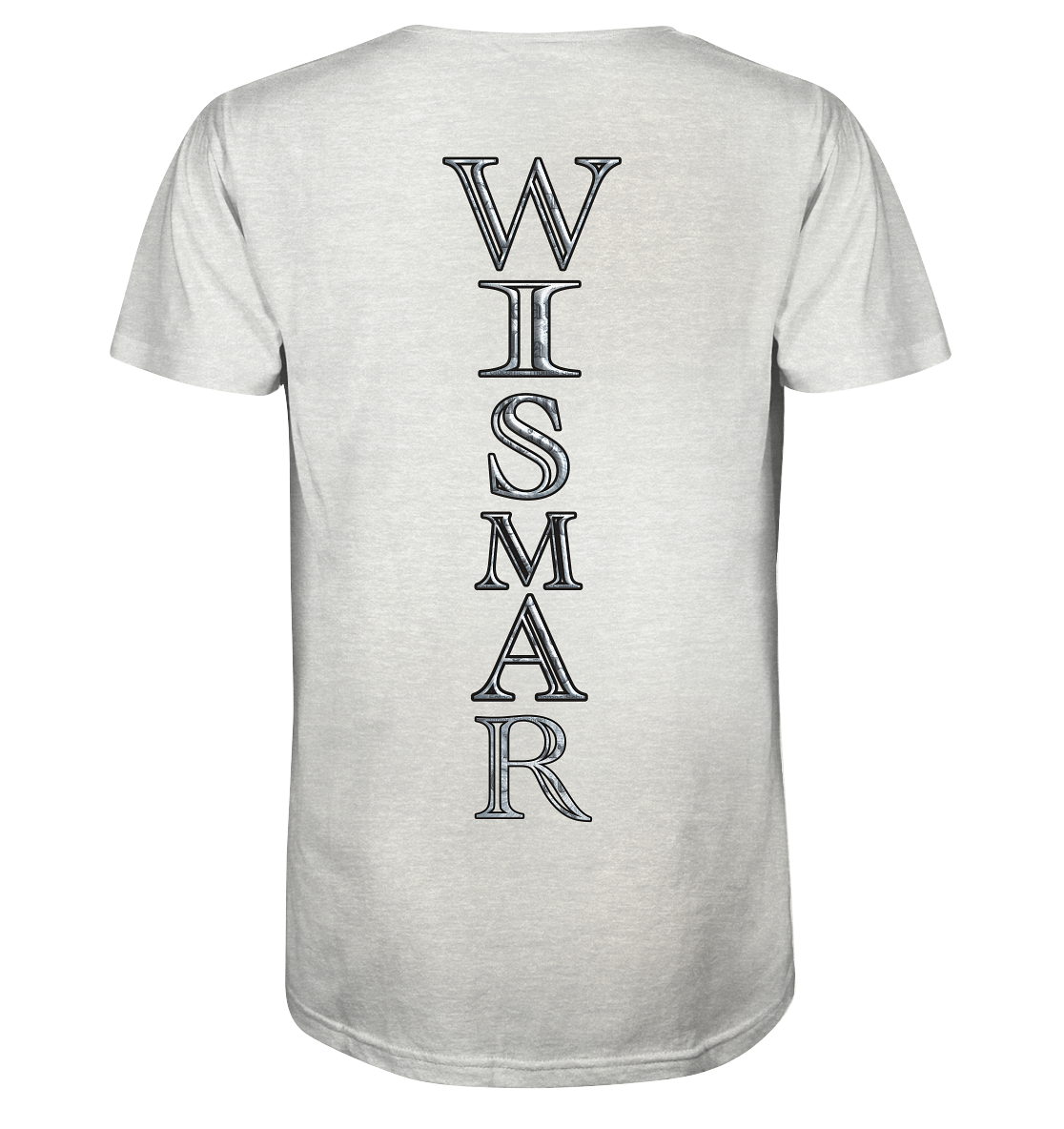 T-Shirt Aufschrift Wismar Nordic Design hinten - Organic Shirt (meliert)