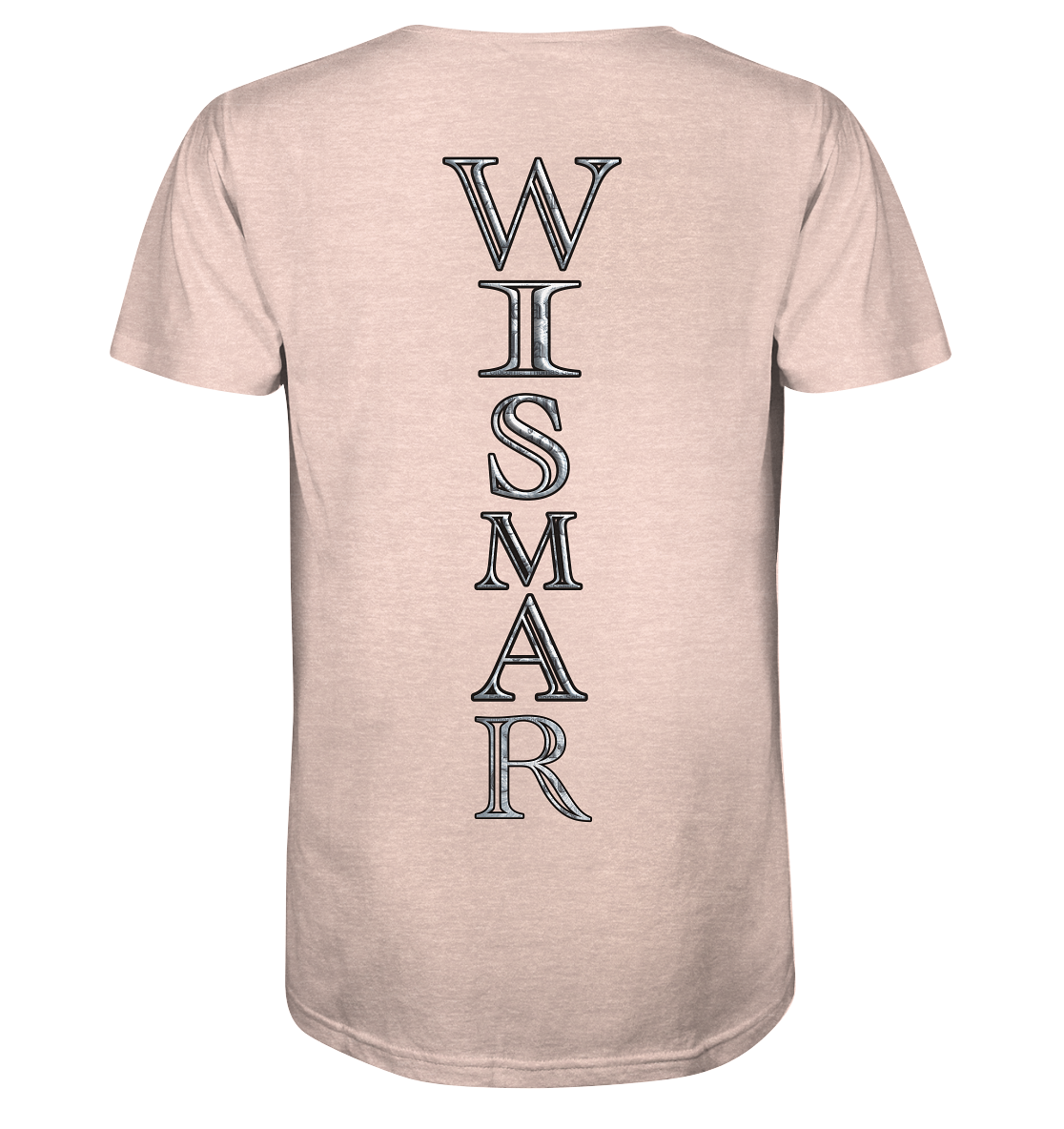 T-Shirt Aufschrift Wismar Nordic Design hinten - Organic Shirt (meliert)