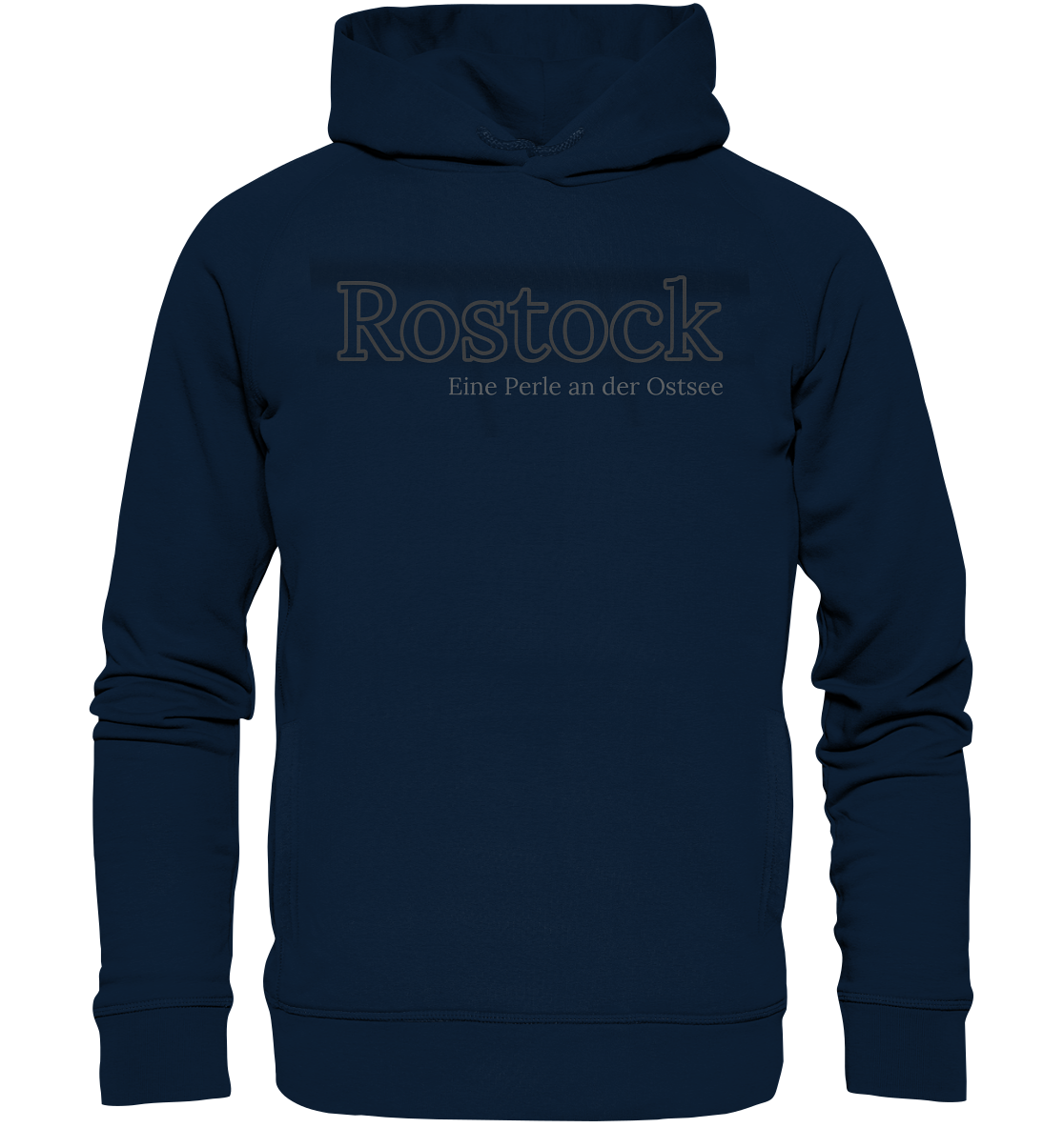 Rostock Perle Druck vorne  - Organic Fashion Hoodie