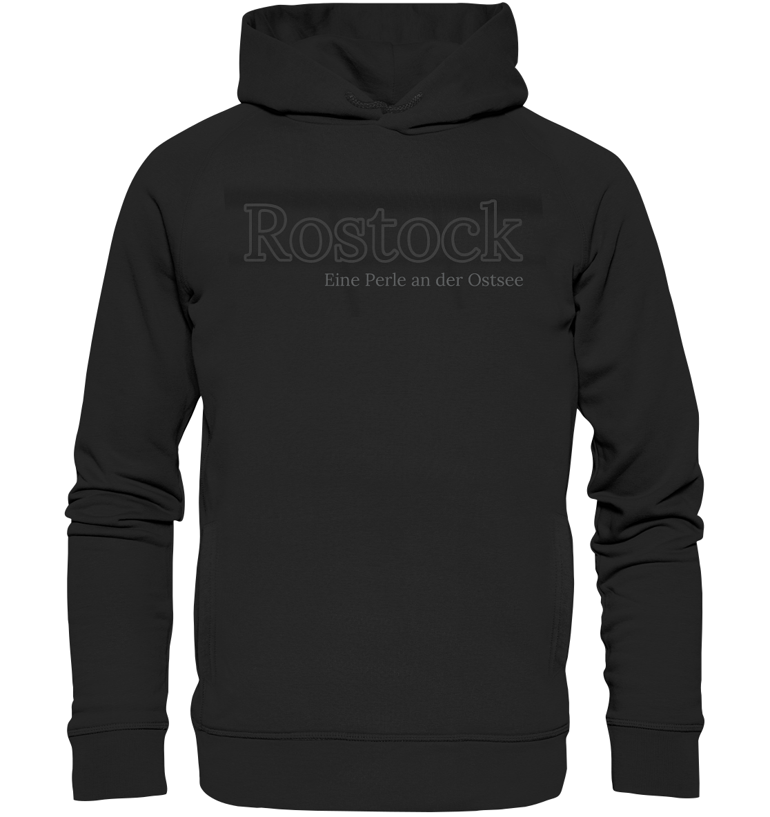 Rostock Perle Druck vorne  - Organic Fashion Hoodie