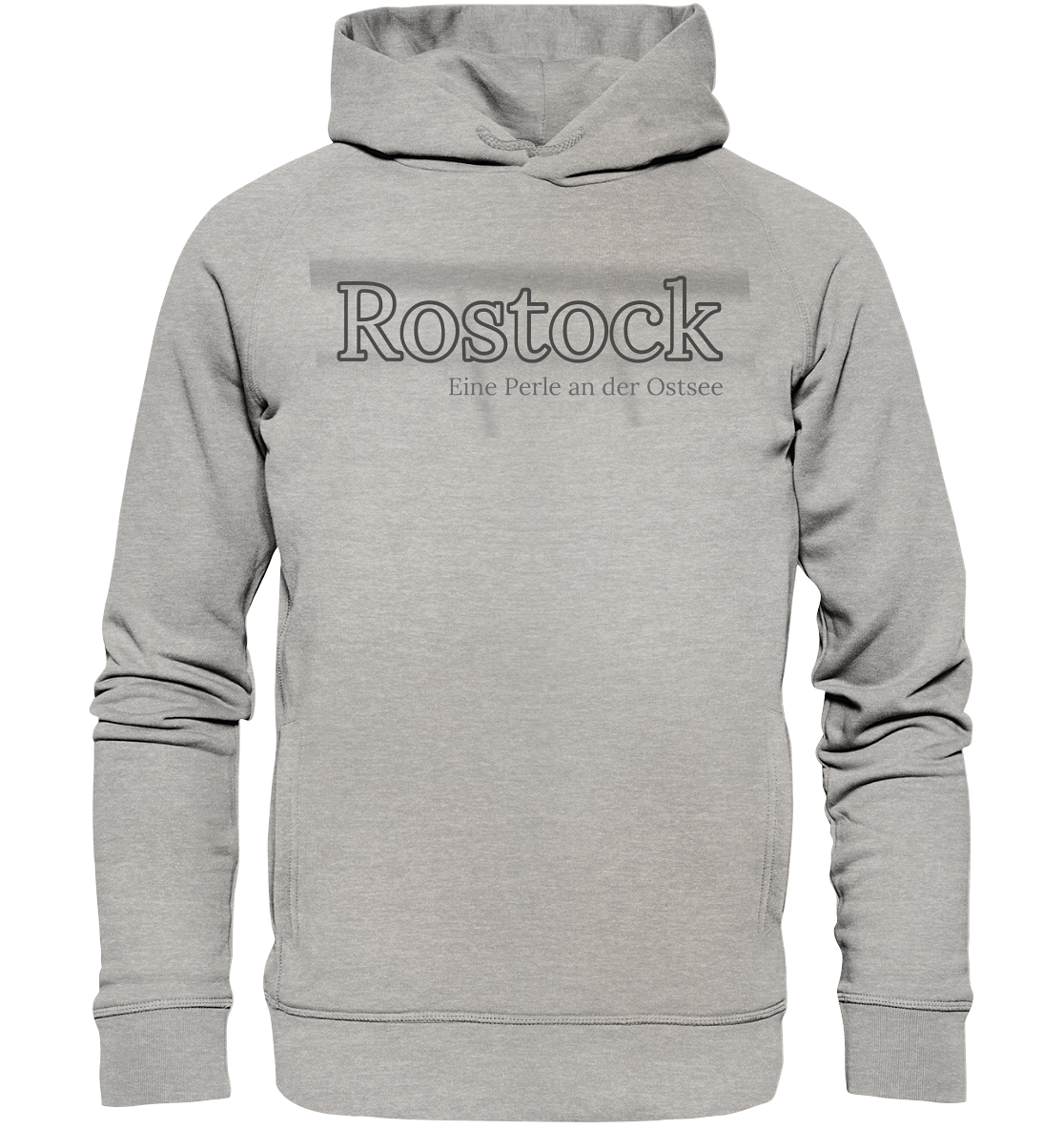 Rostock Perle Druck vorne  - Organic Fashion Hoodie