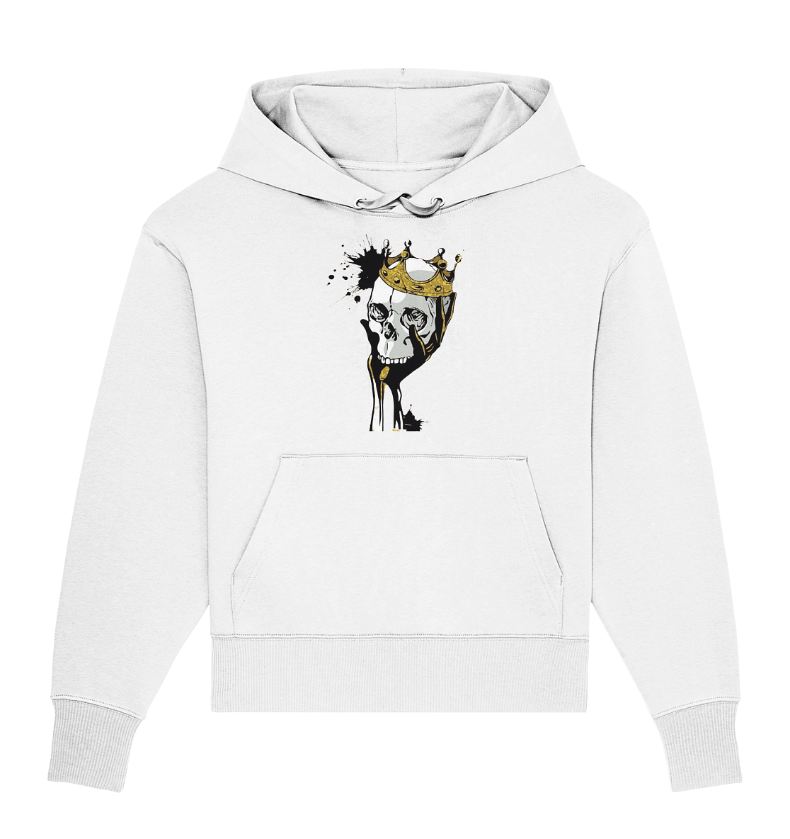 Totenkopf Krone Druck Vorne - Organic Oversize Hoodie