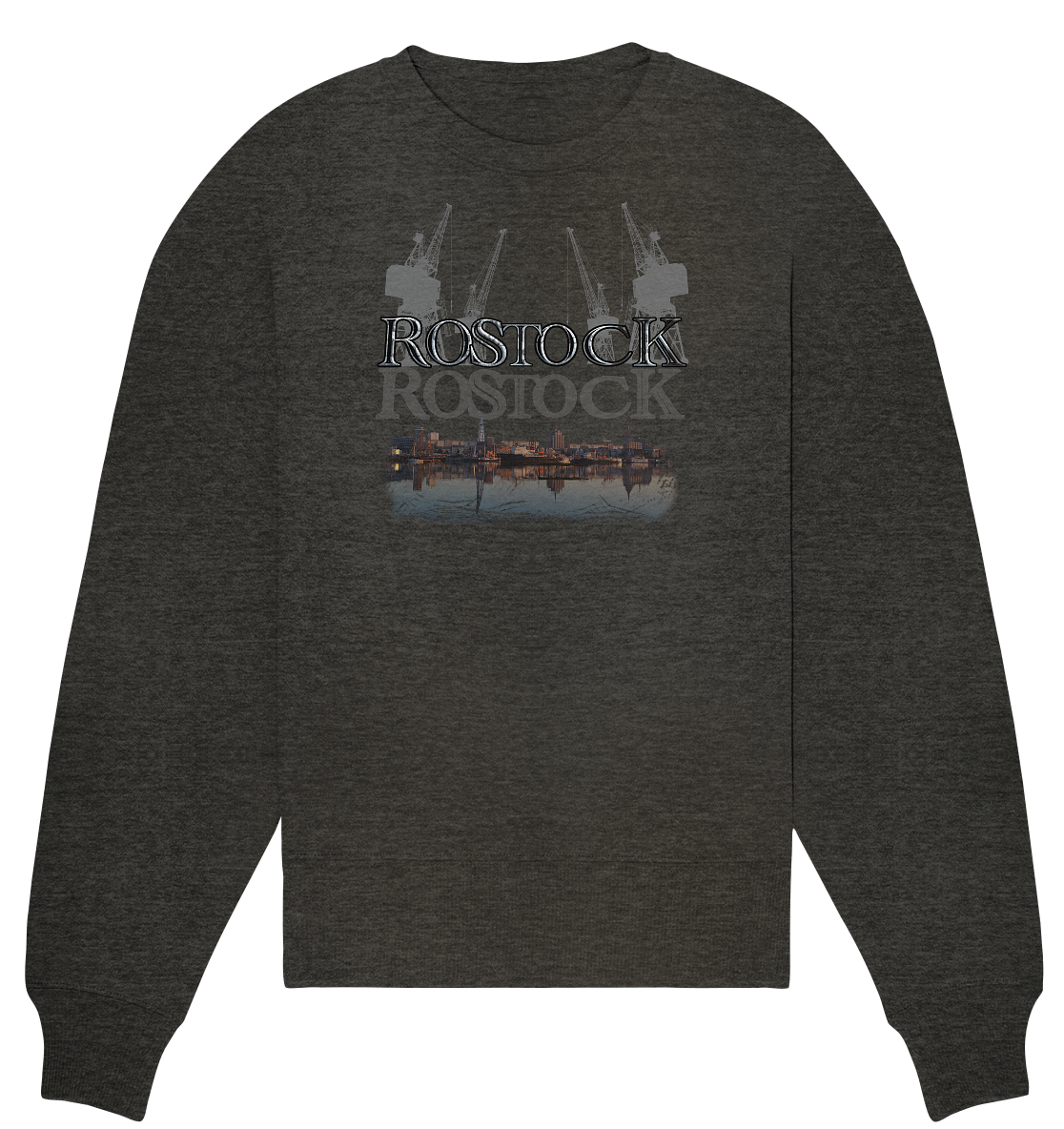 Sweatshirt Rostock Druck vorne - Organic Oversize Sweatshirt