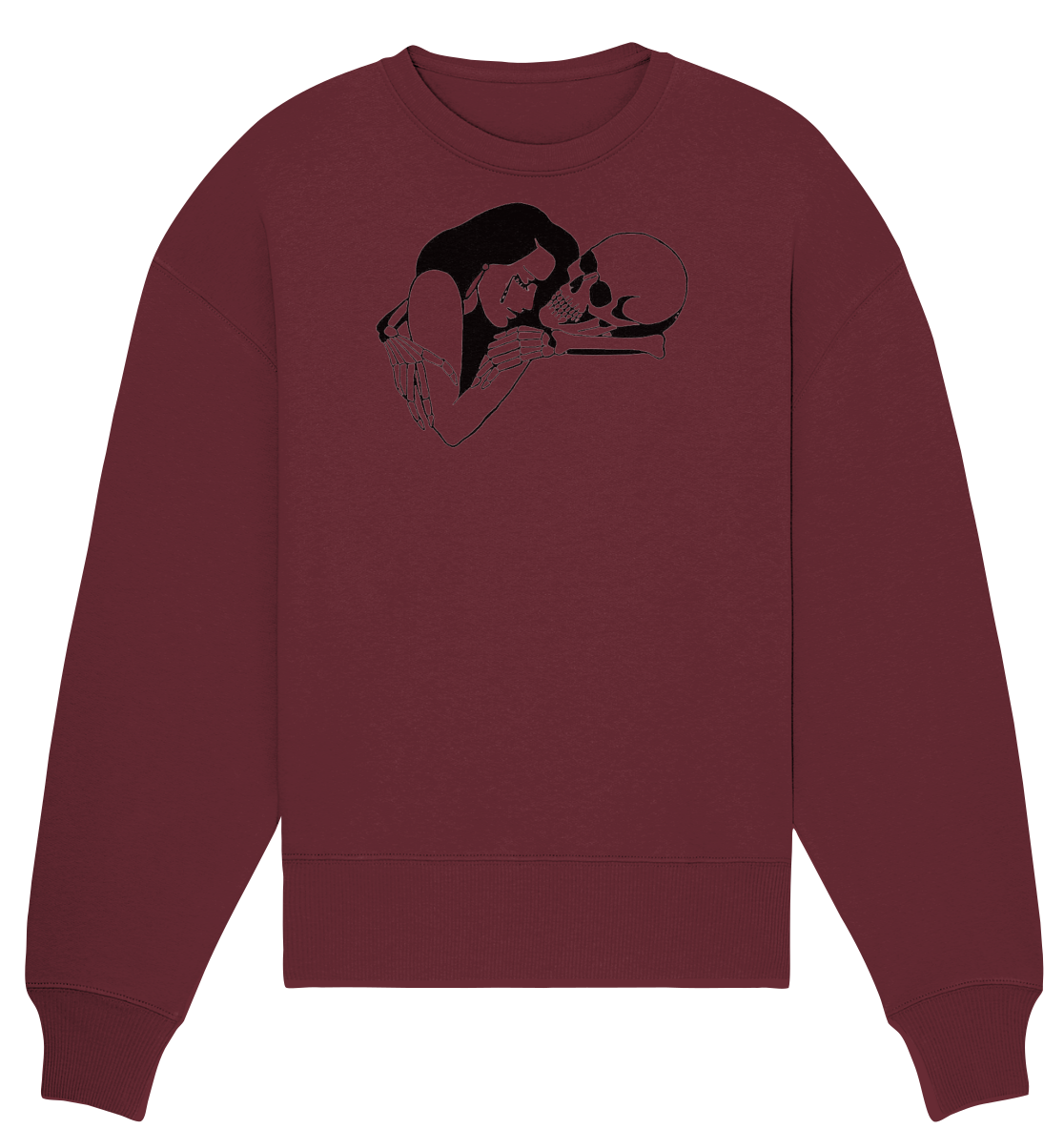Sweatshirt Totenkopf Frau Aufdruck Vorne