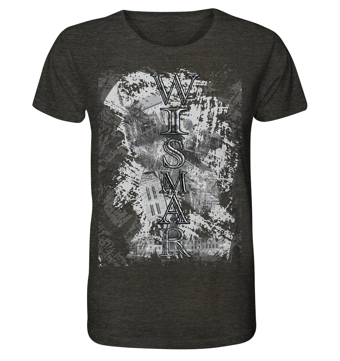 T-Shirt Wismar Crunsch Druck Vorne - Organic Shirt (meliert)