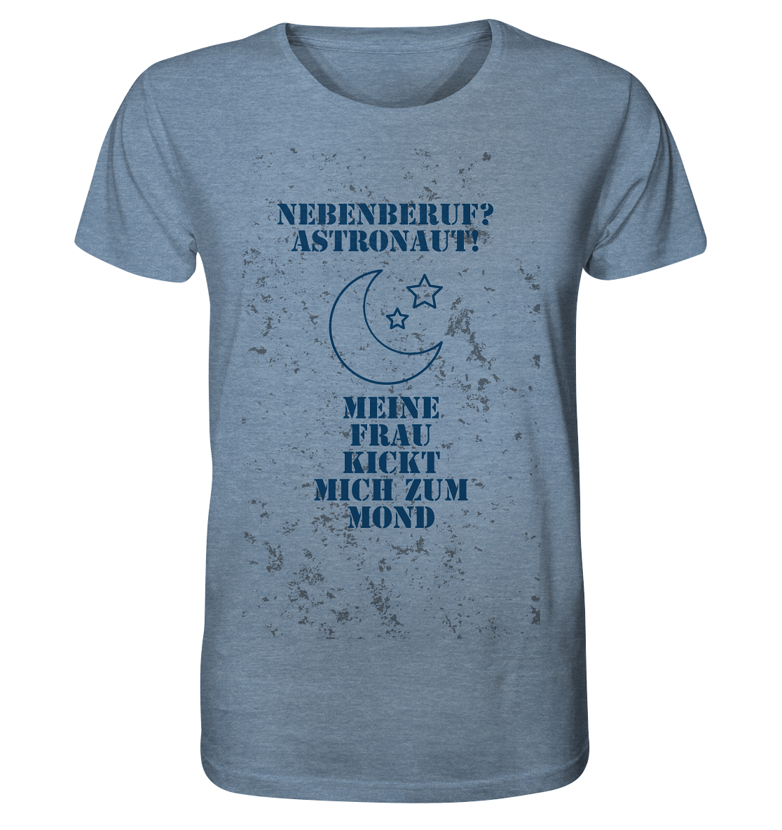 T-Shirt Kickt Mond Druck Vorne  - Organic Shirt (meliert)