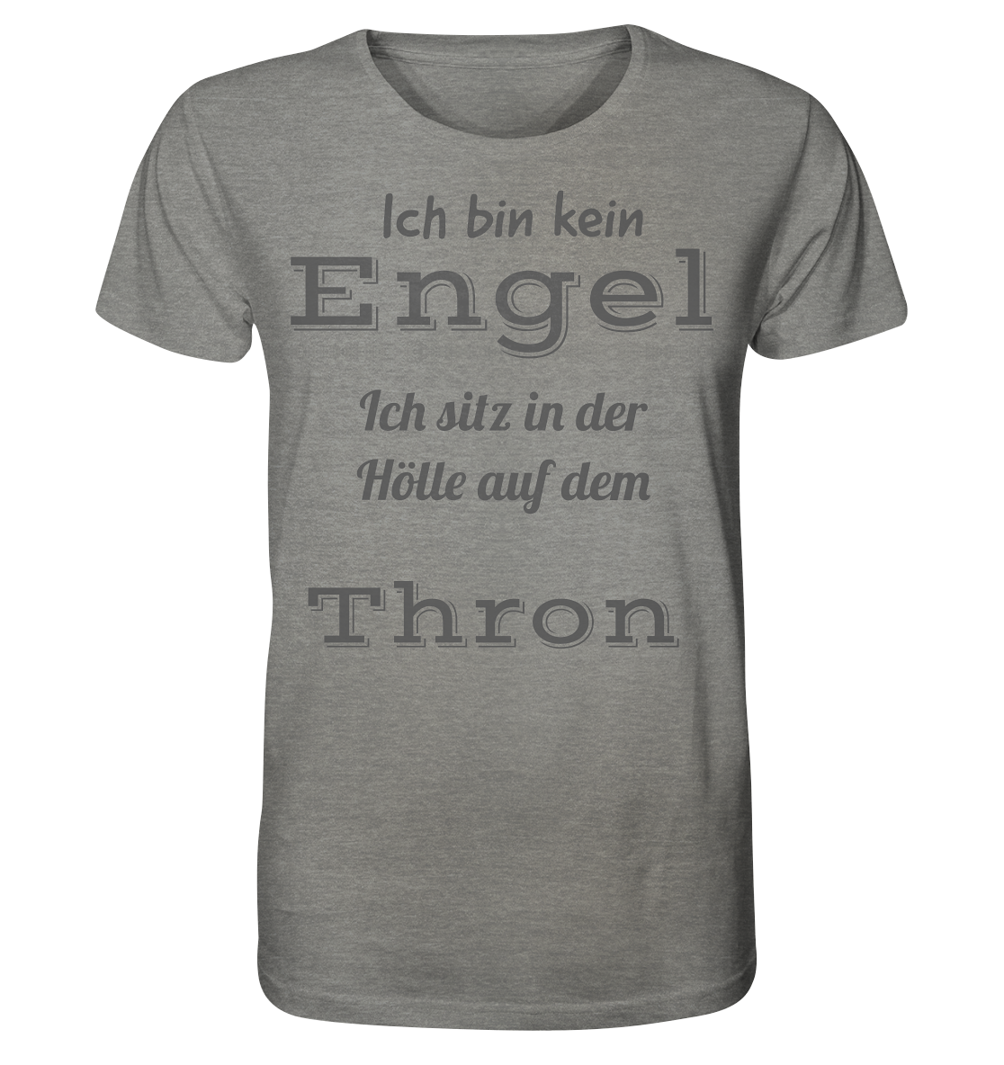 T-Shirt Engel Druck Vorne - Organic Shirt (meliert)