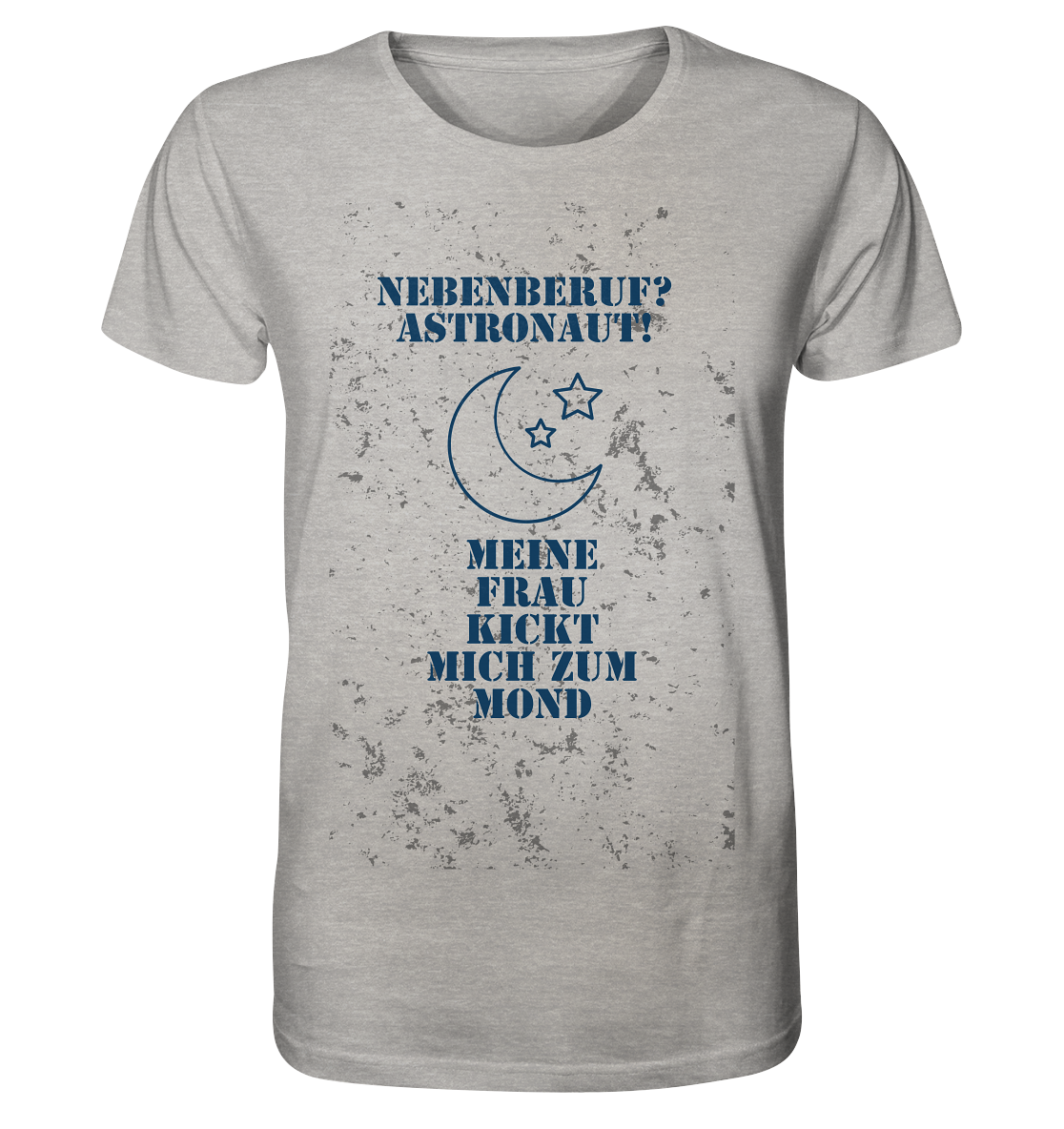 T-Shirt Kickt Mond Druck Vorne  - Organic Shirt (meliert)