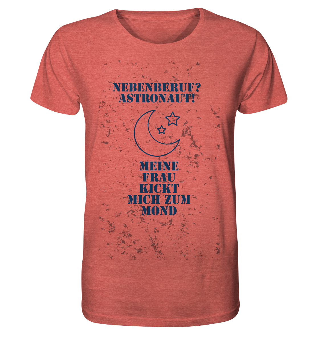 T-Shirt Kickt Mond Druck Vorne  - Organic Shirt (meliert)