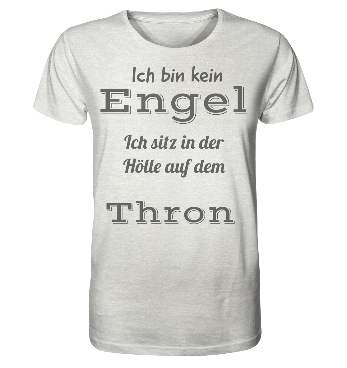 T-Shirt Engel Druck Vorne - Organic Shirt (meliert)