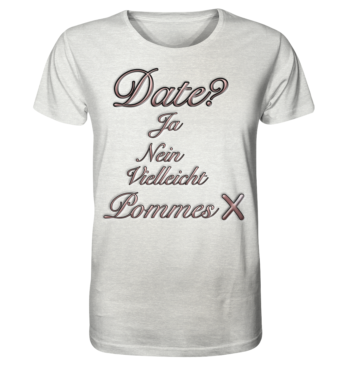 T-Shirt Pommes Druck vorne  - Organic Shirt (meliert)