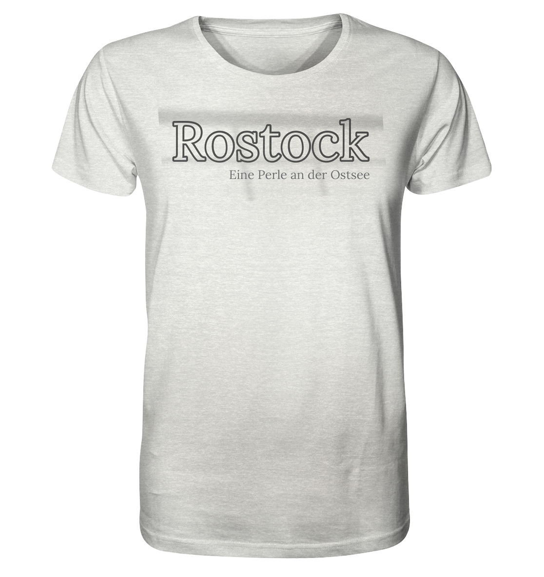 T-Shirt Rostock Perle Druck vorne  - Organic Shirt (meliert)
