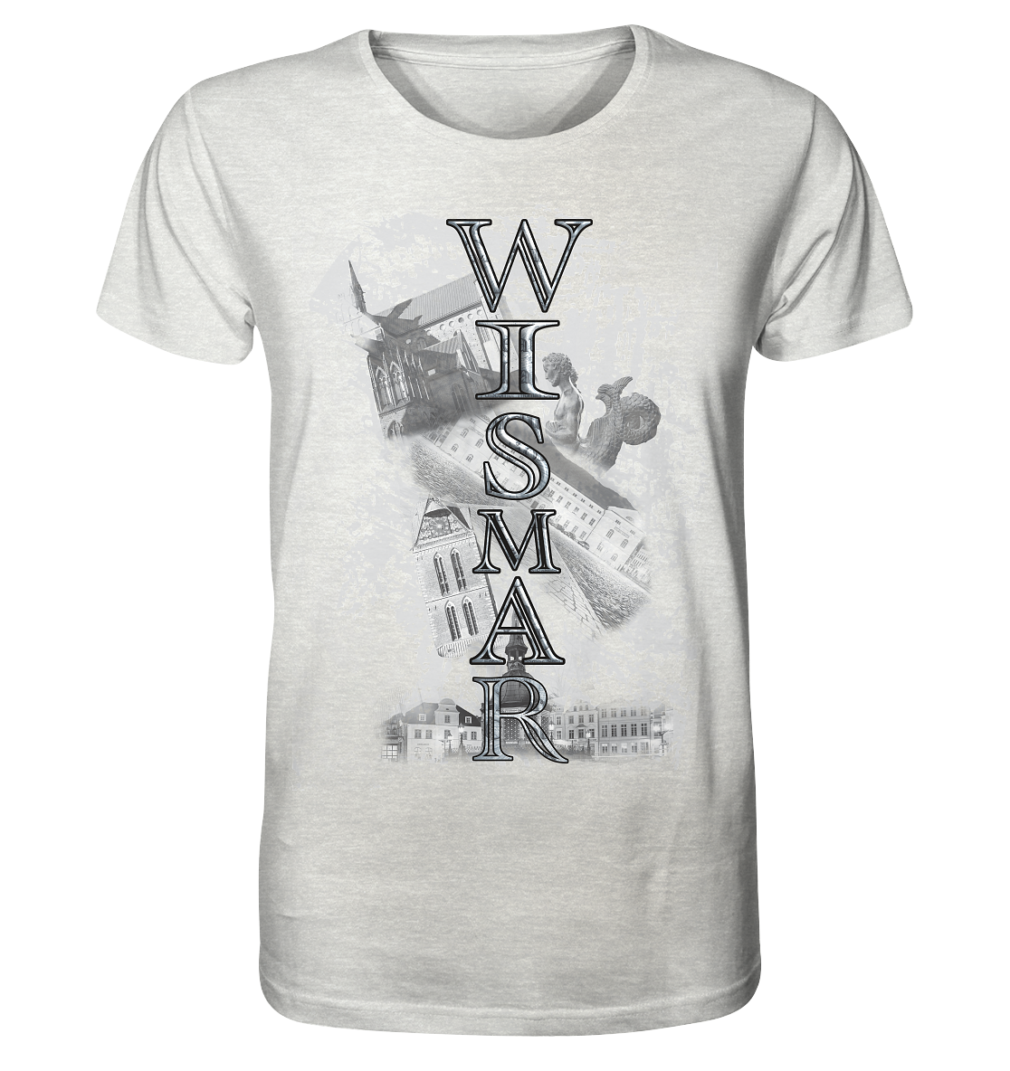T-Shirt Wismar Crunsch Druck Vorne - Organic Shirt (meliert)