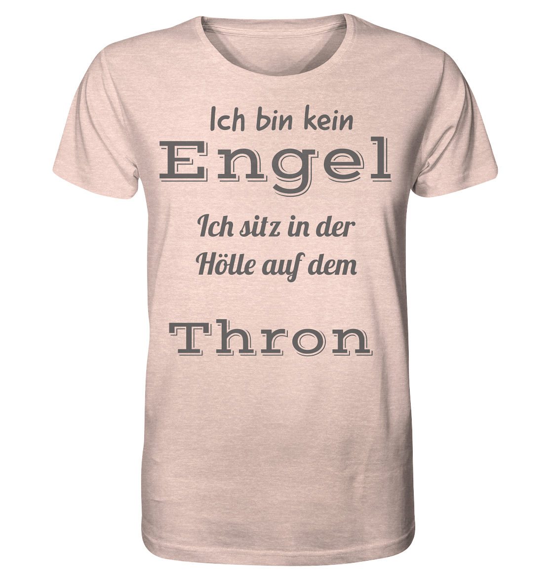 T-Shirt Engel Druck Vorne - Organic Shirt (meliert)