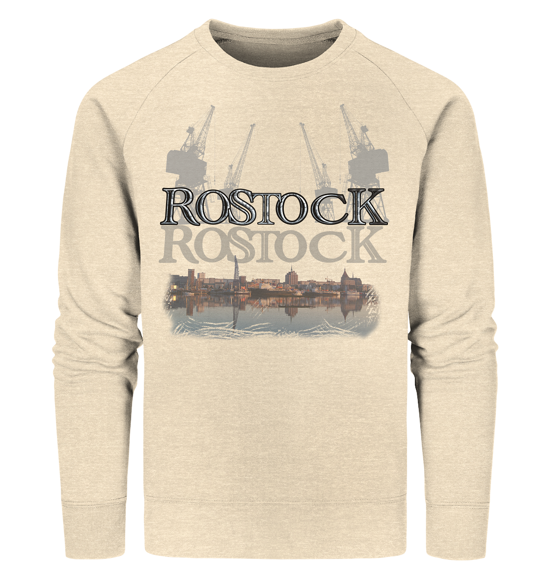 Sweatshirt Rostock Druck vorne - Organic Sweatshirt