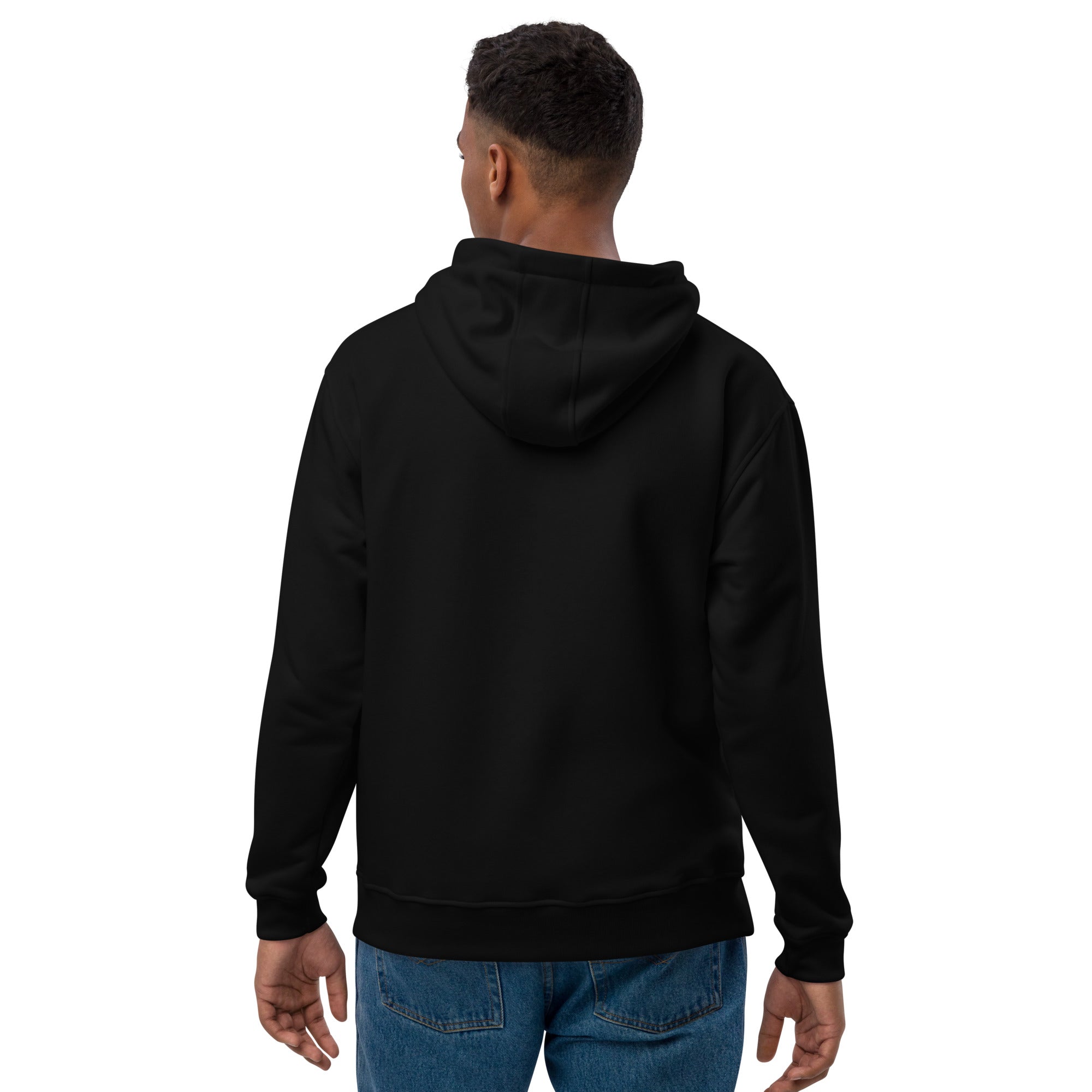 Premium Bio Hoodie Stick Brust und Ärmel