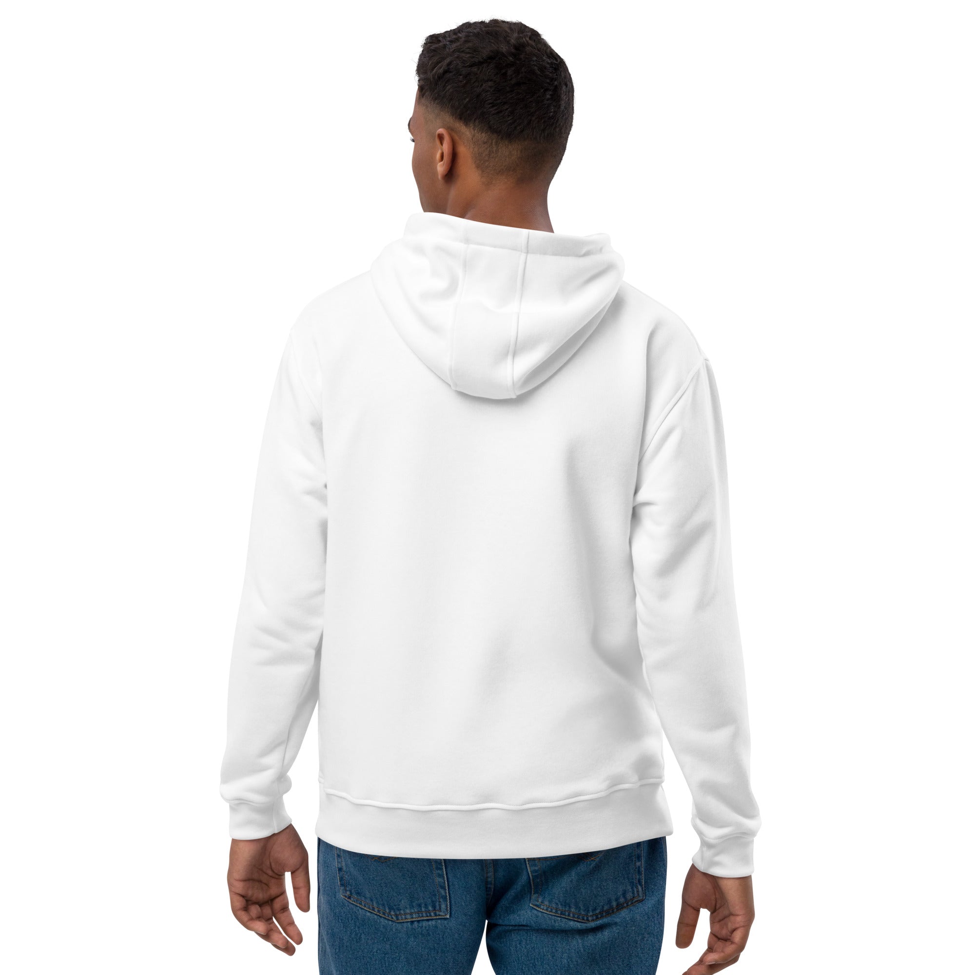 Premium Bio Hoodie Stick Brust und Ärmel