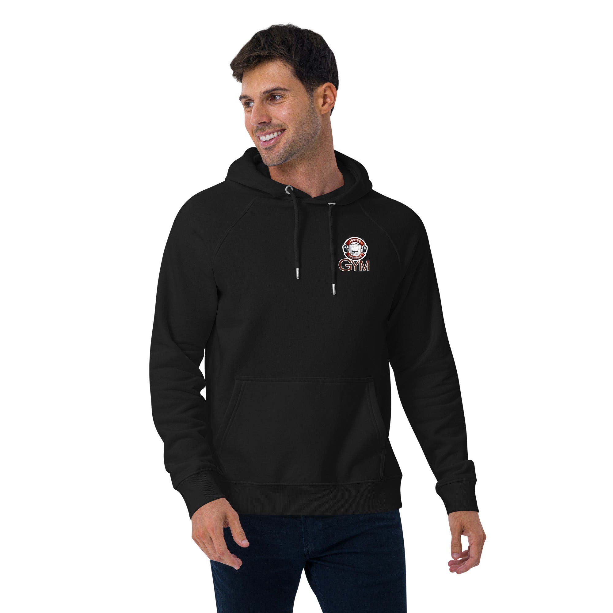 Unisex Bio-Raglan-Hoodie Junior Schröder Gym Druck Vorne