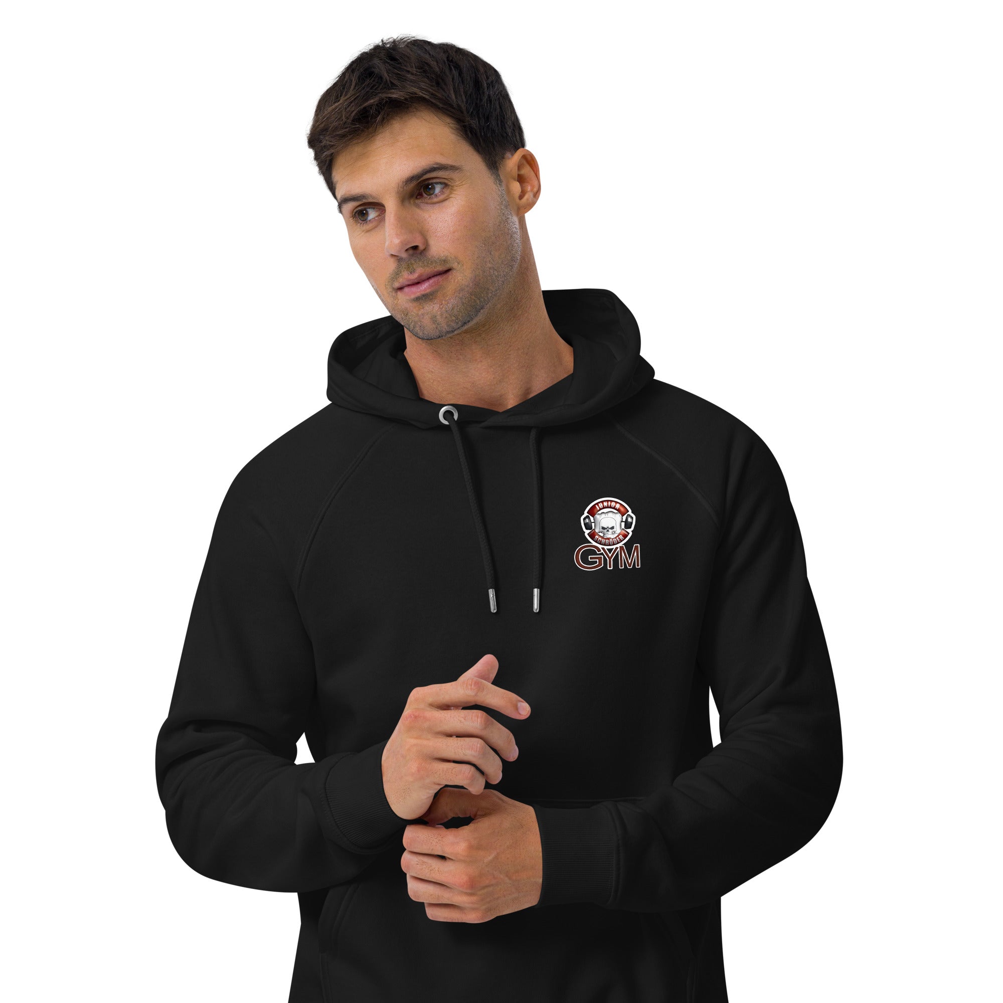 Unisex Bio-Raglan-Hoodie Junior Schröder Gym Druck Vorne