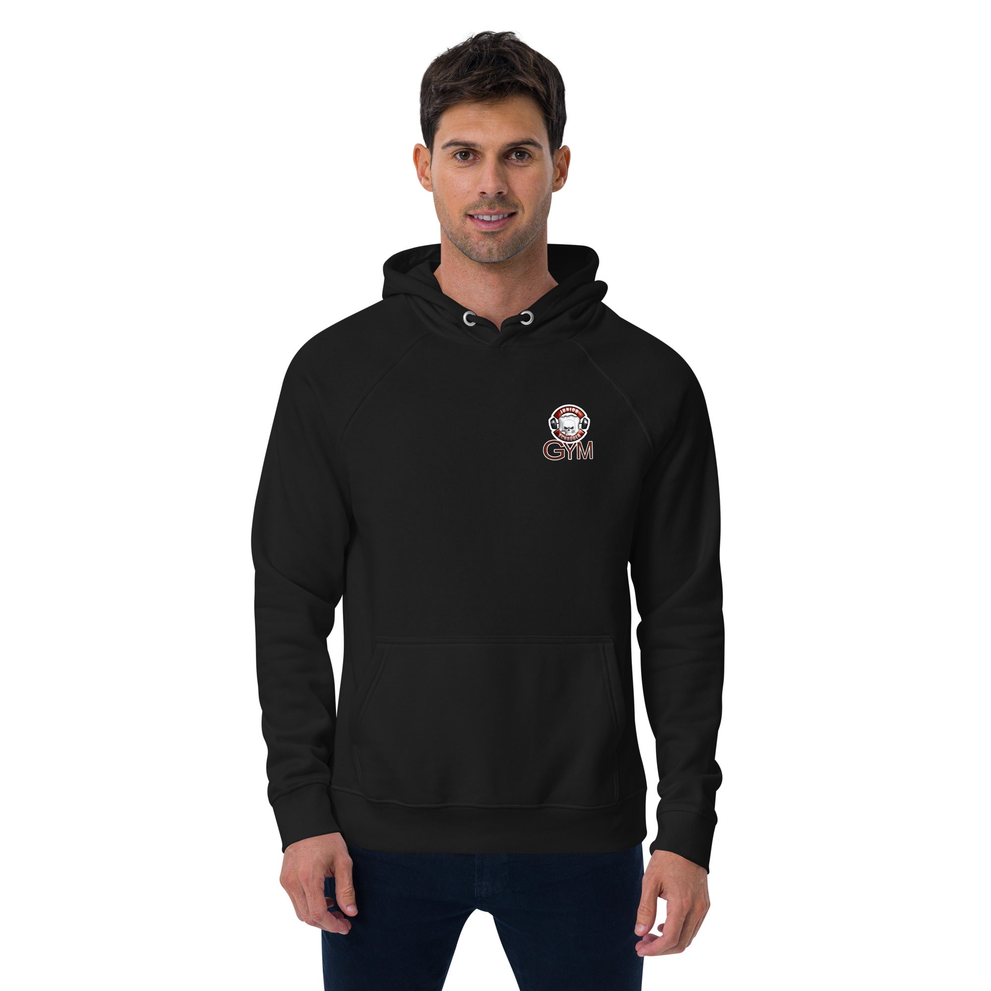 Unisex Bio-Raglan-Hoodie Junior Schröder Gym Druck Vorne