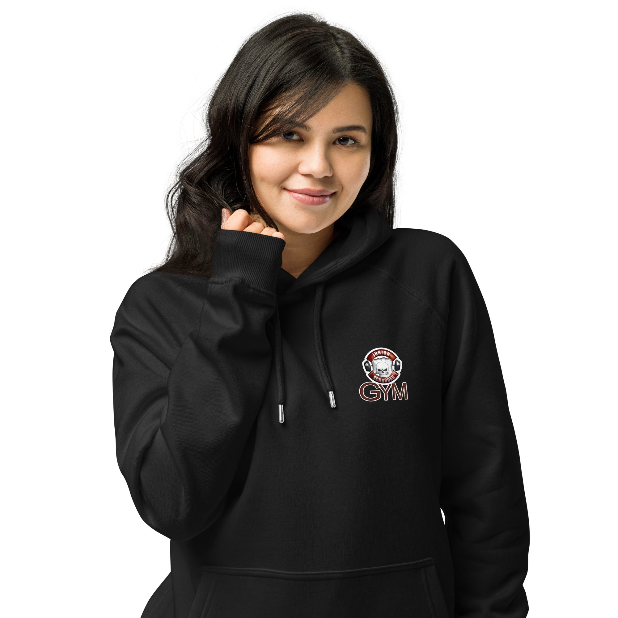 Unisex Bio-Raglan-Hoodie Junior Schröder Gym Druck Vorne