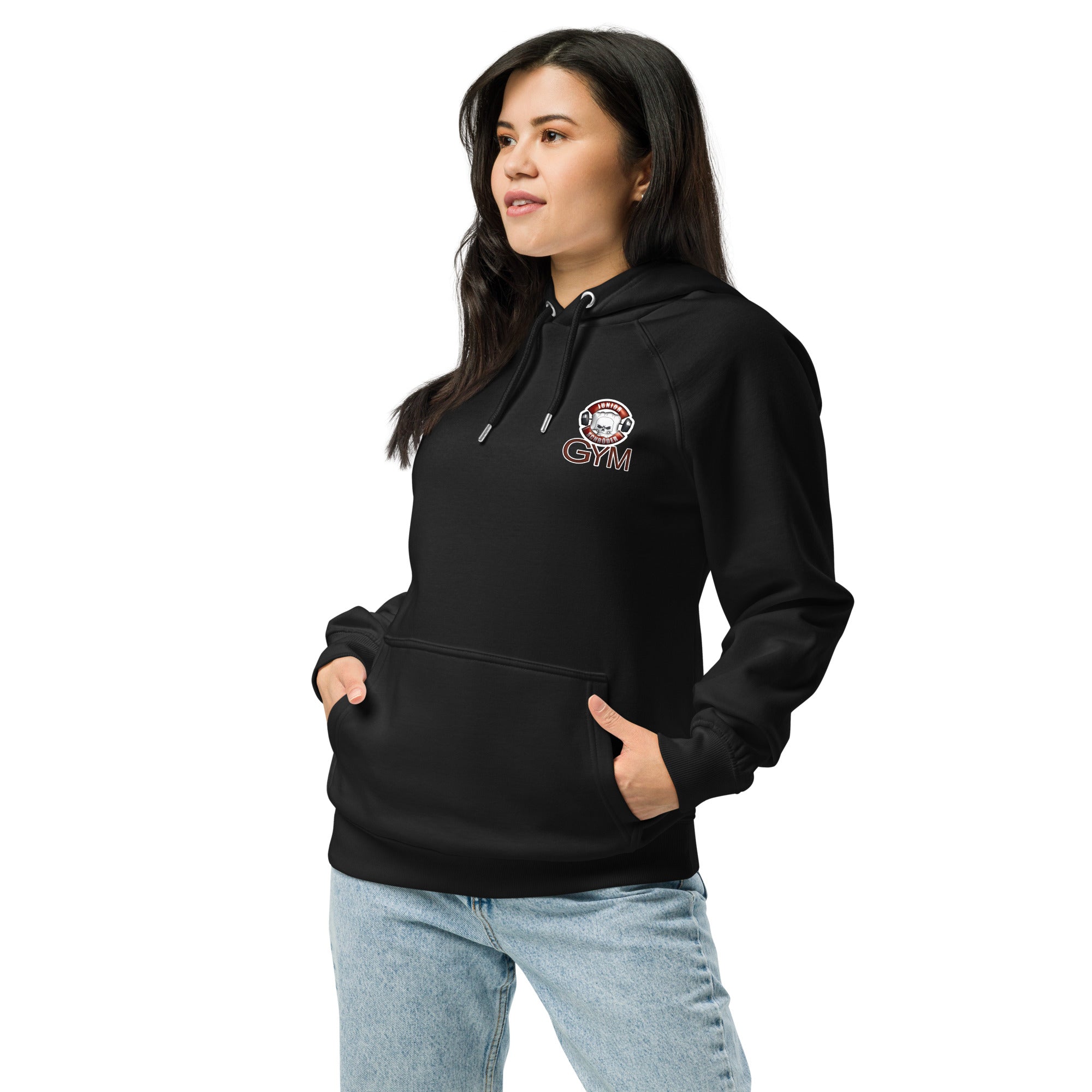 Unisex Bio-Raglan-Hoodie Junior Schröder Gym Druck Vorne