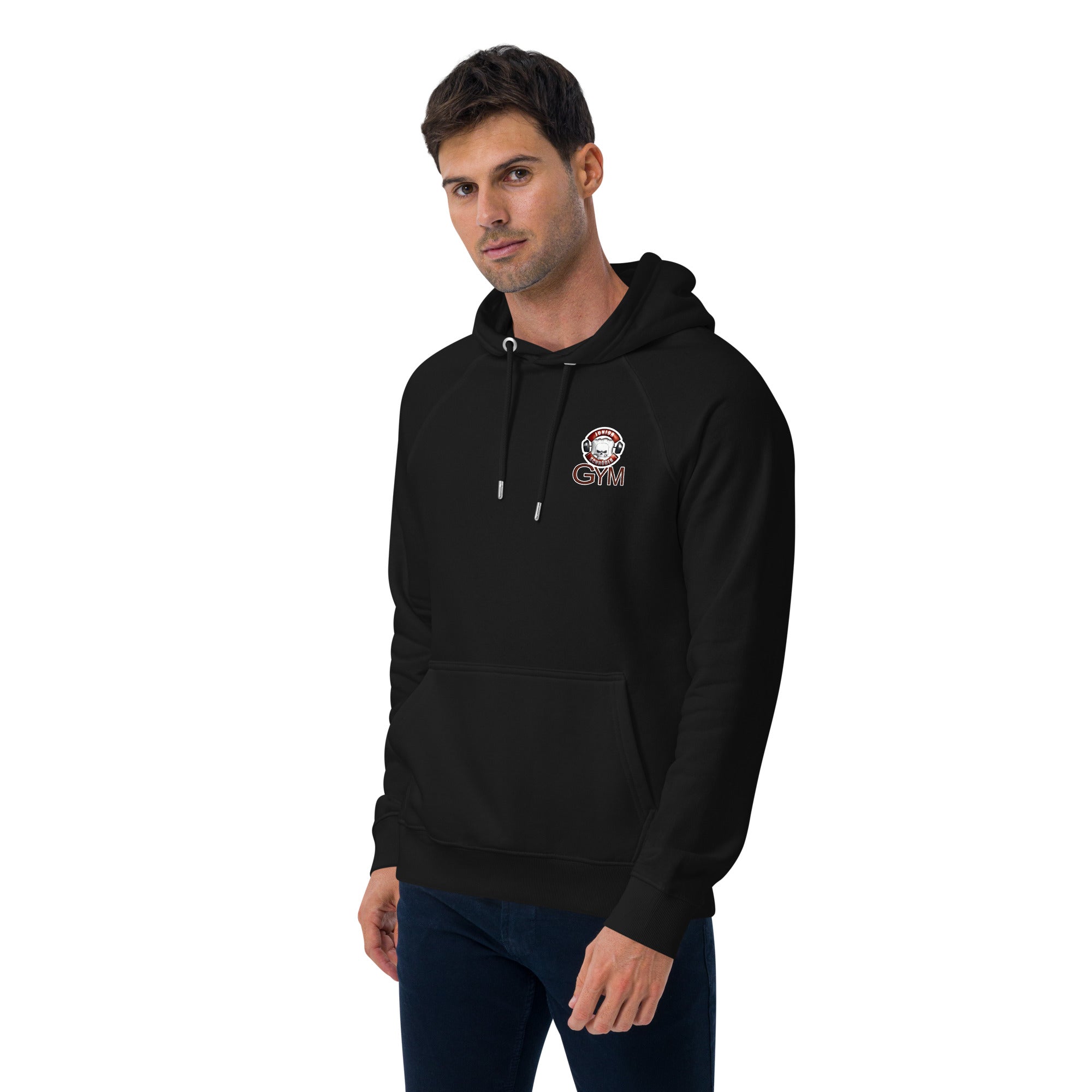 Unisex Bio-Raglan-Hoodie Junior Schröder Gym Druck Vorne