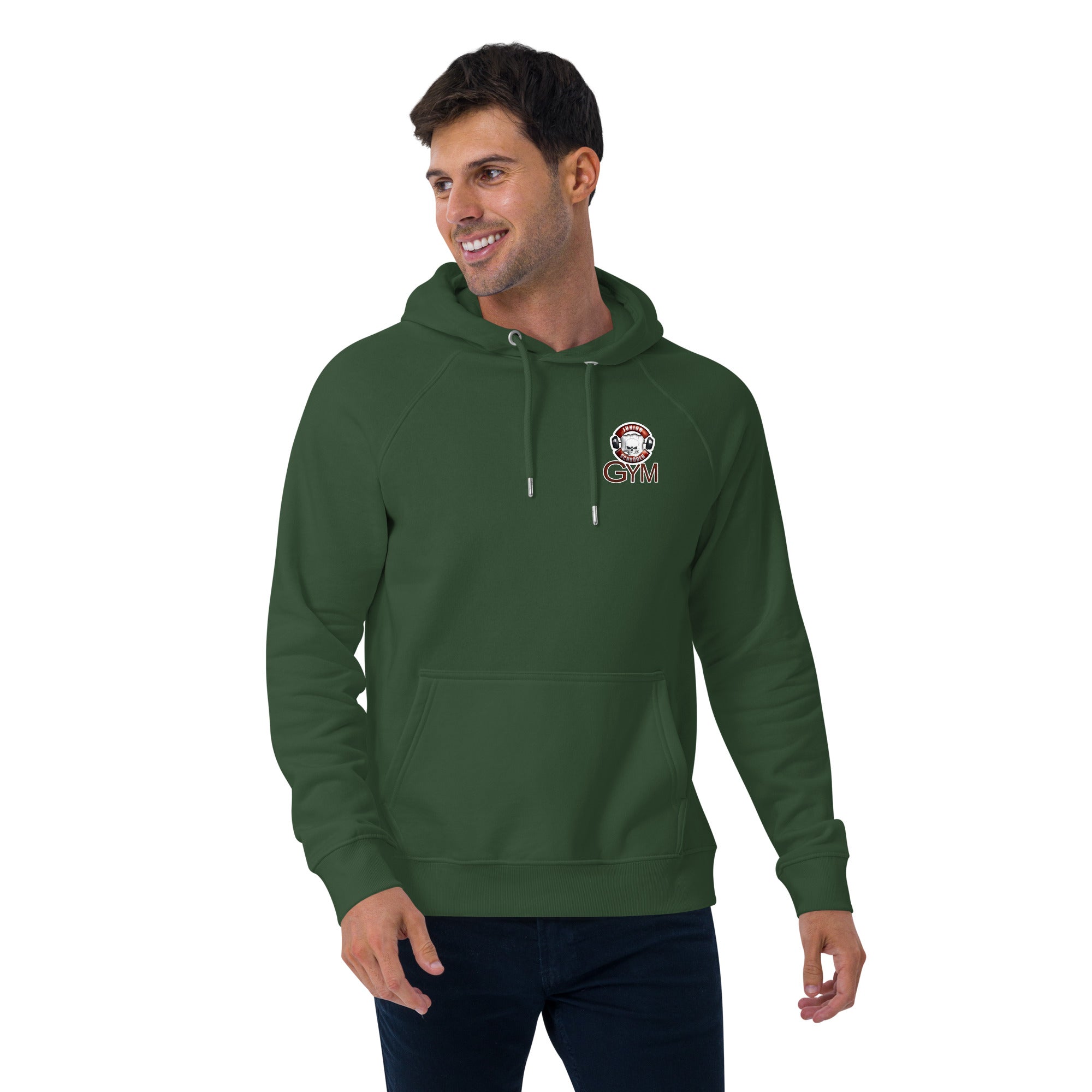Unisex Bio-Raglan-Hoodie Junior Schröder Gym Druck Vorne