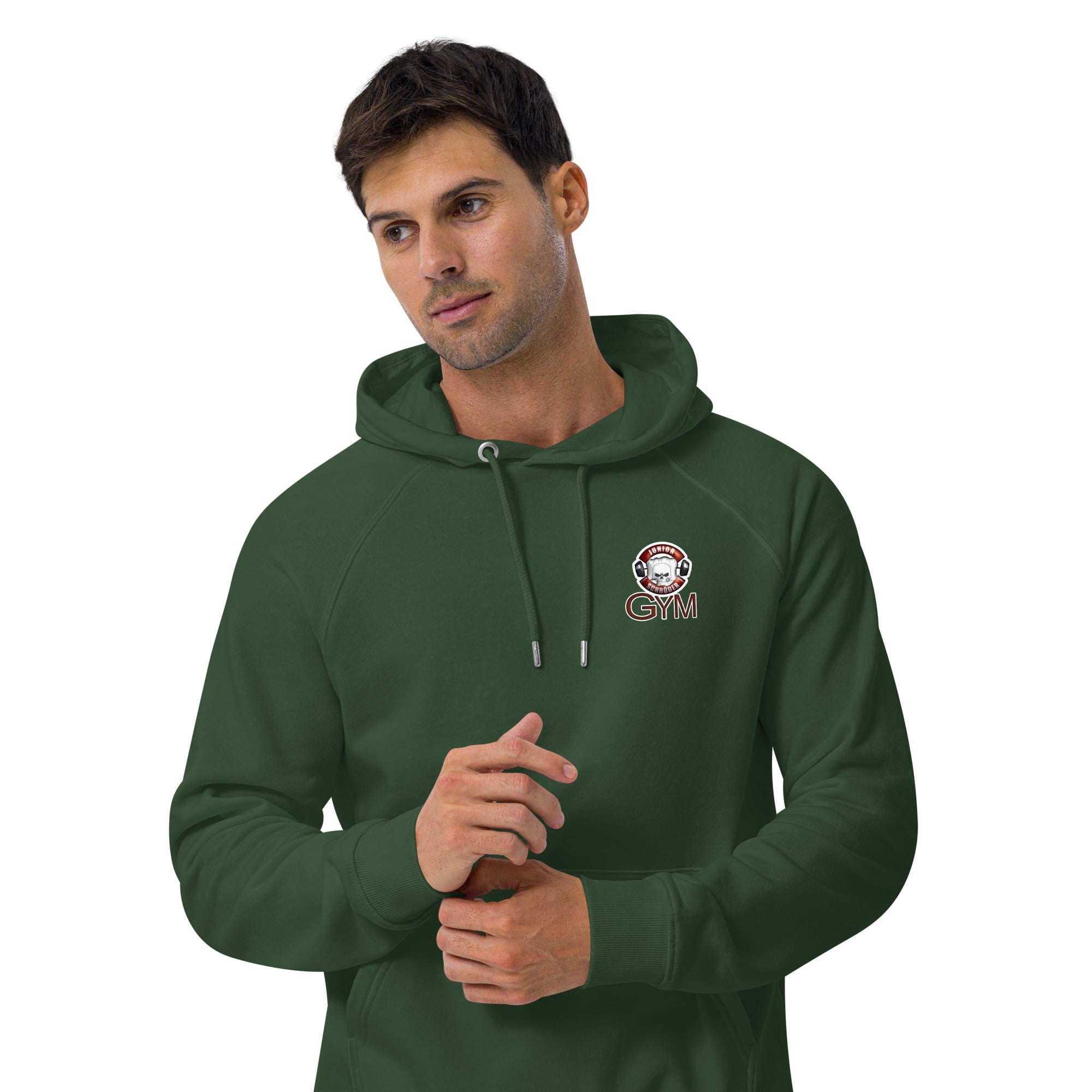 Unisex Bio-Raglan-Hoodie Junior Schröder Gym Druck Vorne