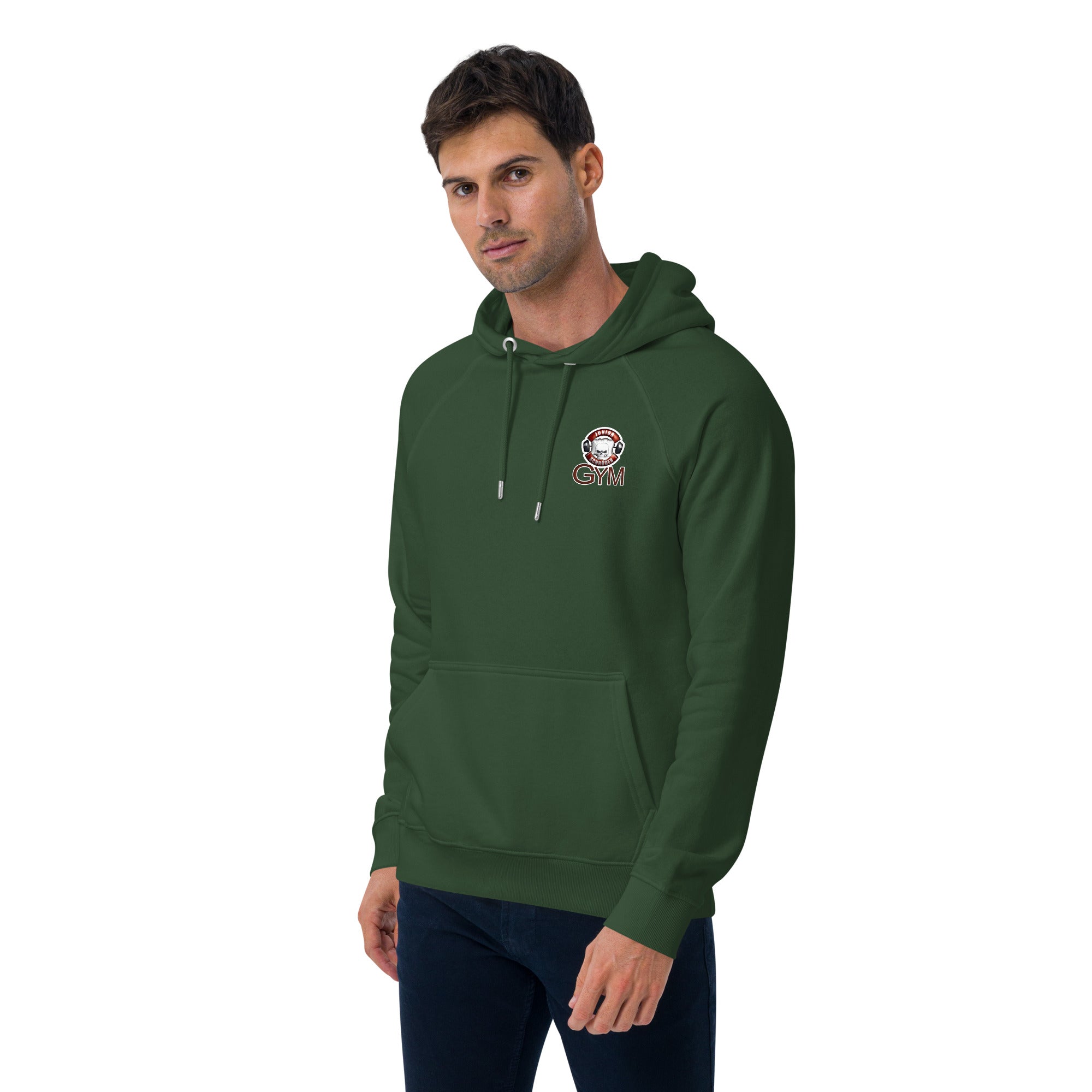 Unisex Bio-Raglan-Hoodie Junior Schröder Gym Druck Vorne
